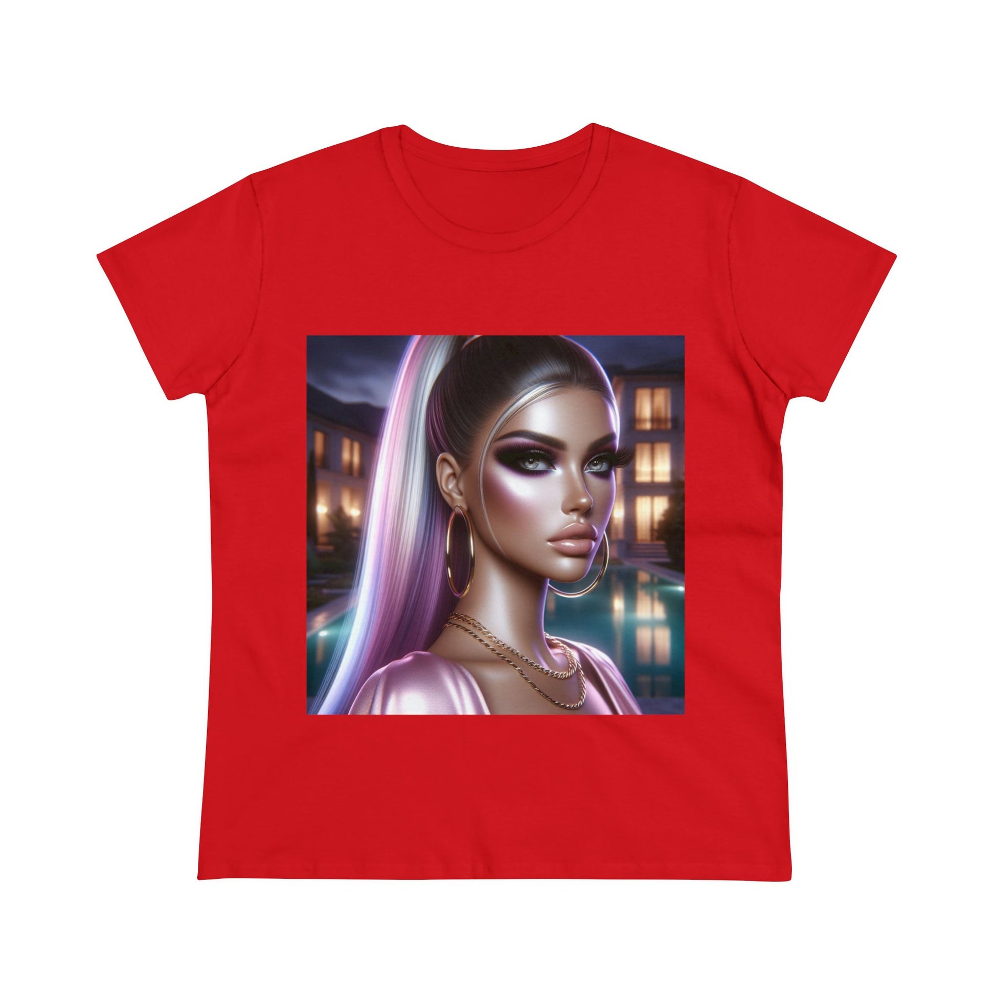 Pink at Night T-Shirt T-Shirt Printify Red S 