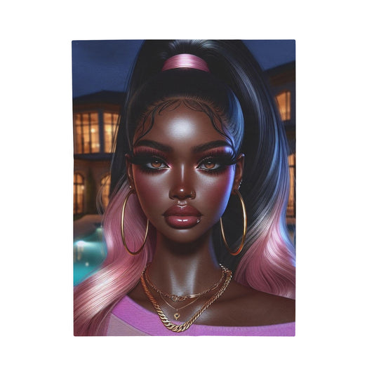 Pink at Night Plush Blanket All Over Prints Printify 30" × 40"  