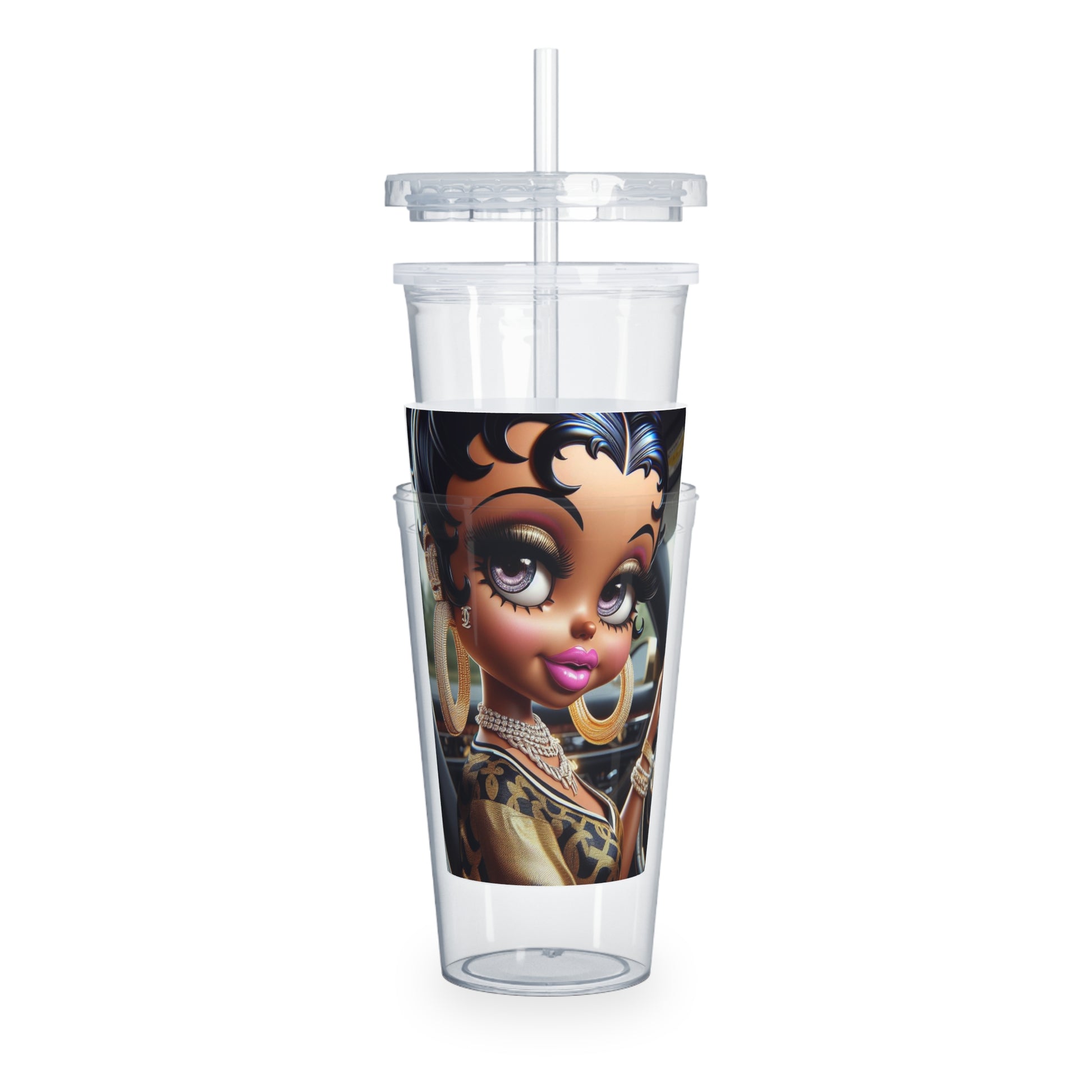 Betty Beauty Tumbler with Straw Mug Printify   