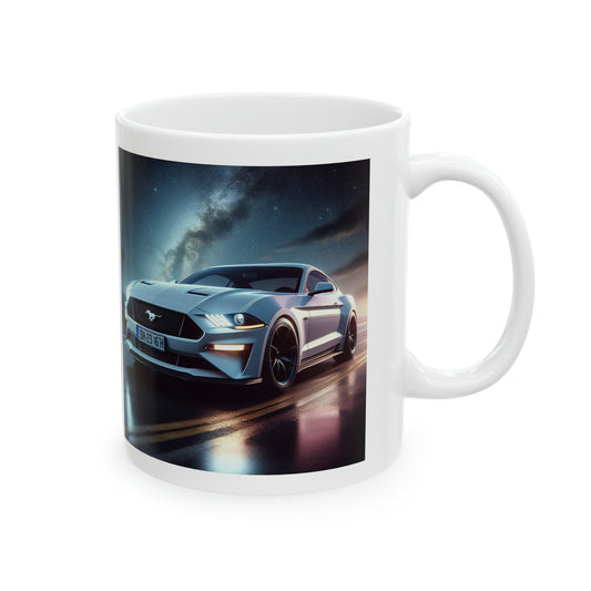 White Mustang Mug Mug Printify   