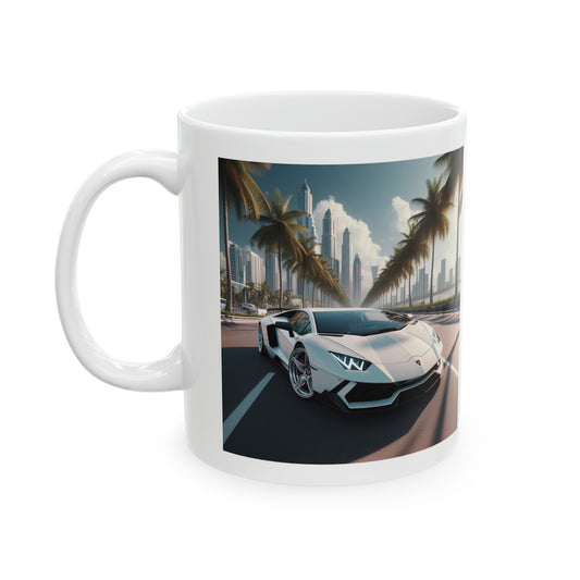 White Lamborghini Mug Mug Printify 11oz  