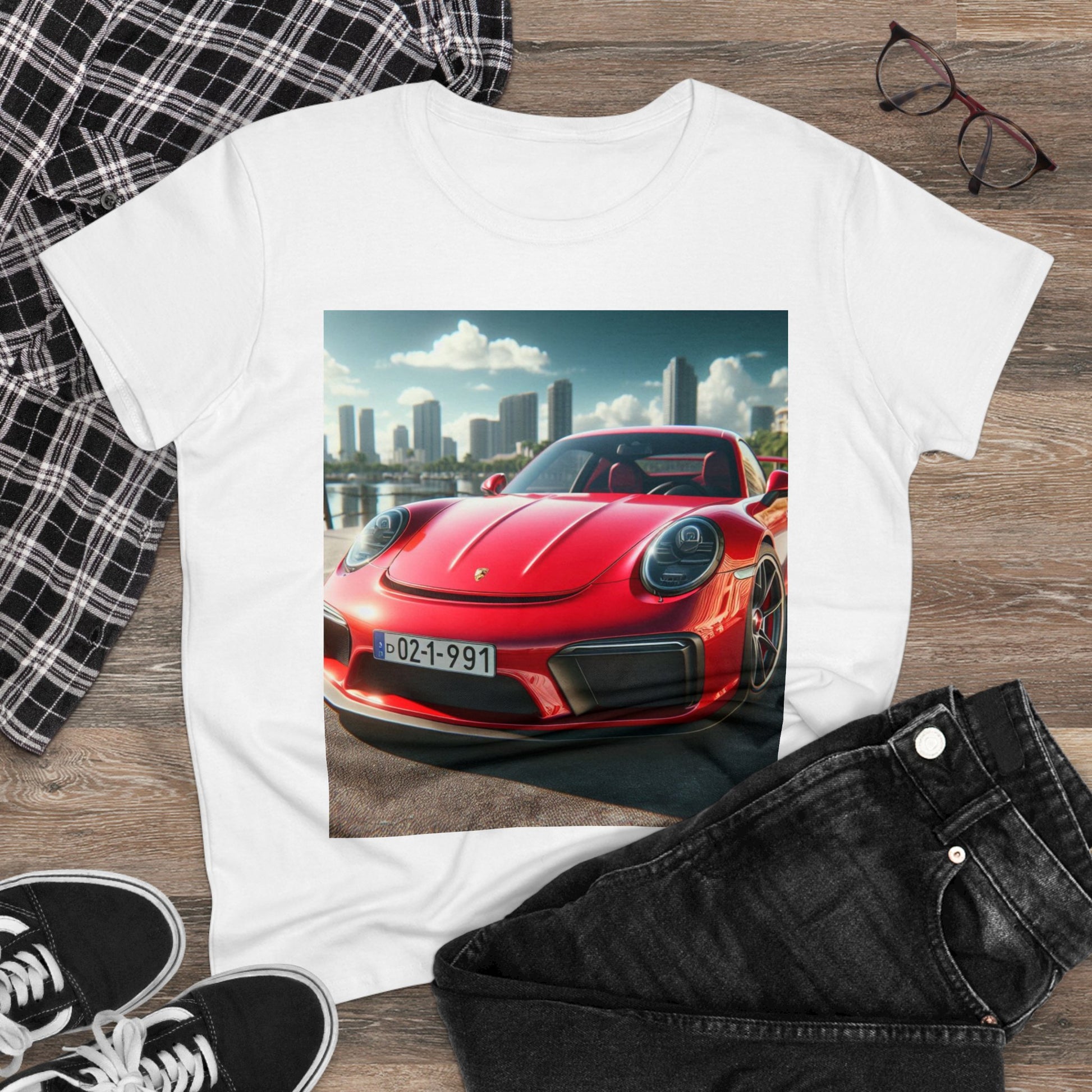 Red Porsche T-Shirt T-Shirt Printify   