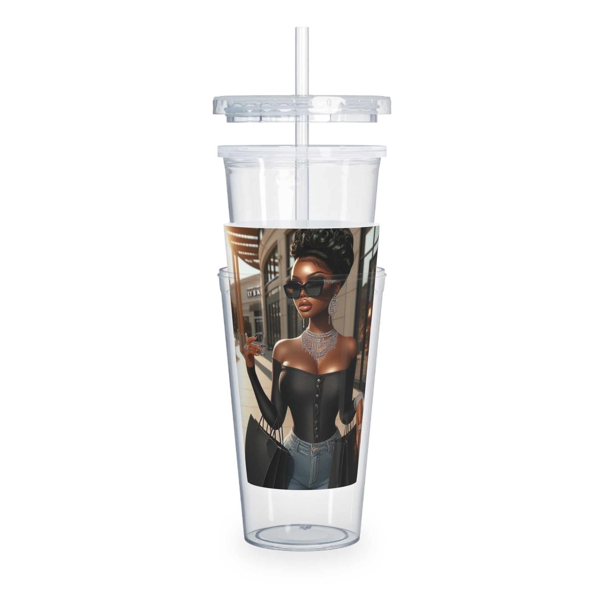 Let's Shop Tumbler with Straw Mug Printify   