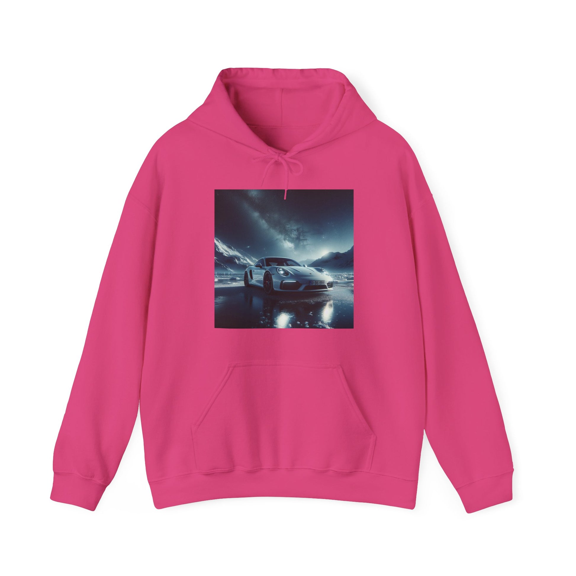 White Porsche Hoodie Hoodie Printify Heliconia S 