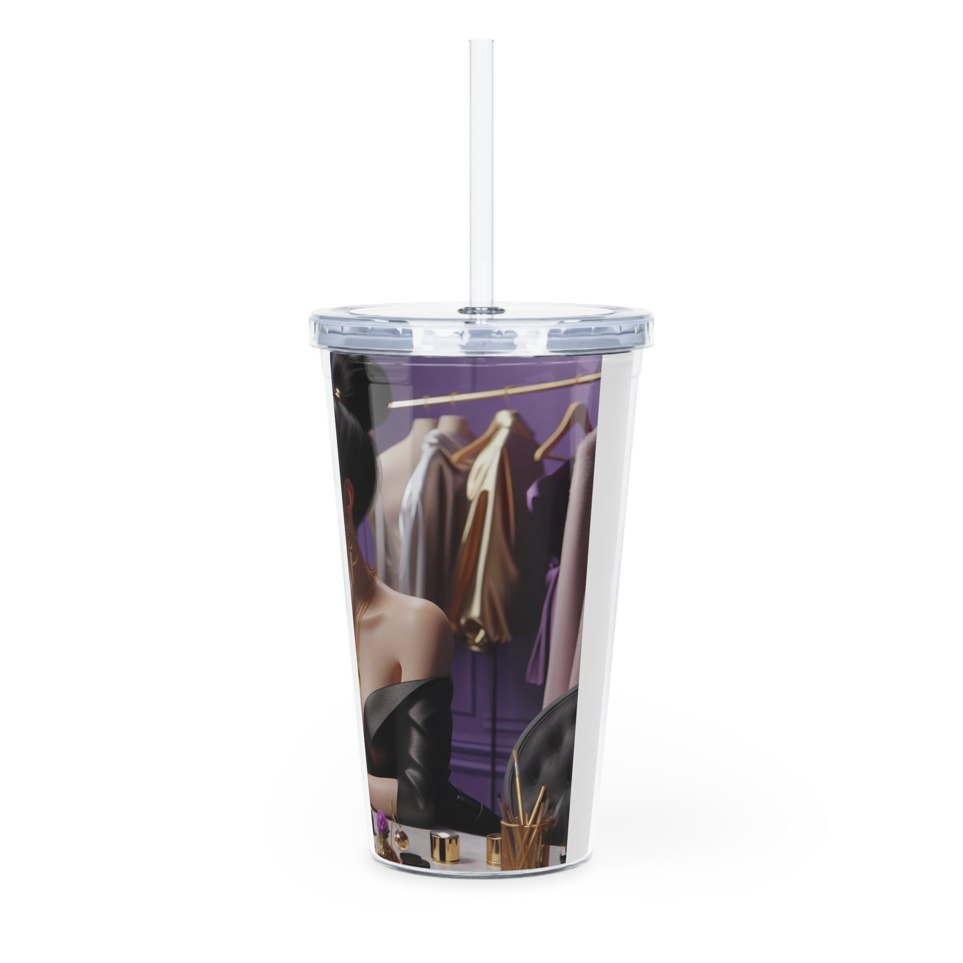 Fashion and Beauty Tumbler with Straw Mug Printify   