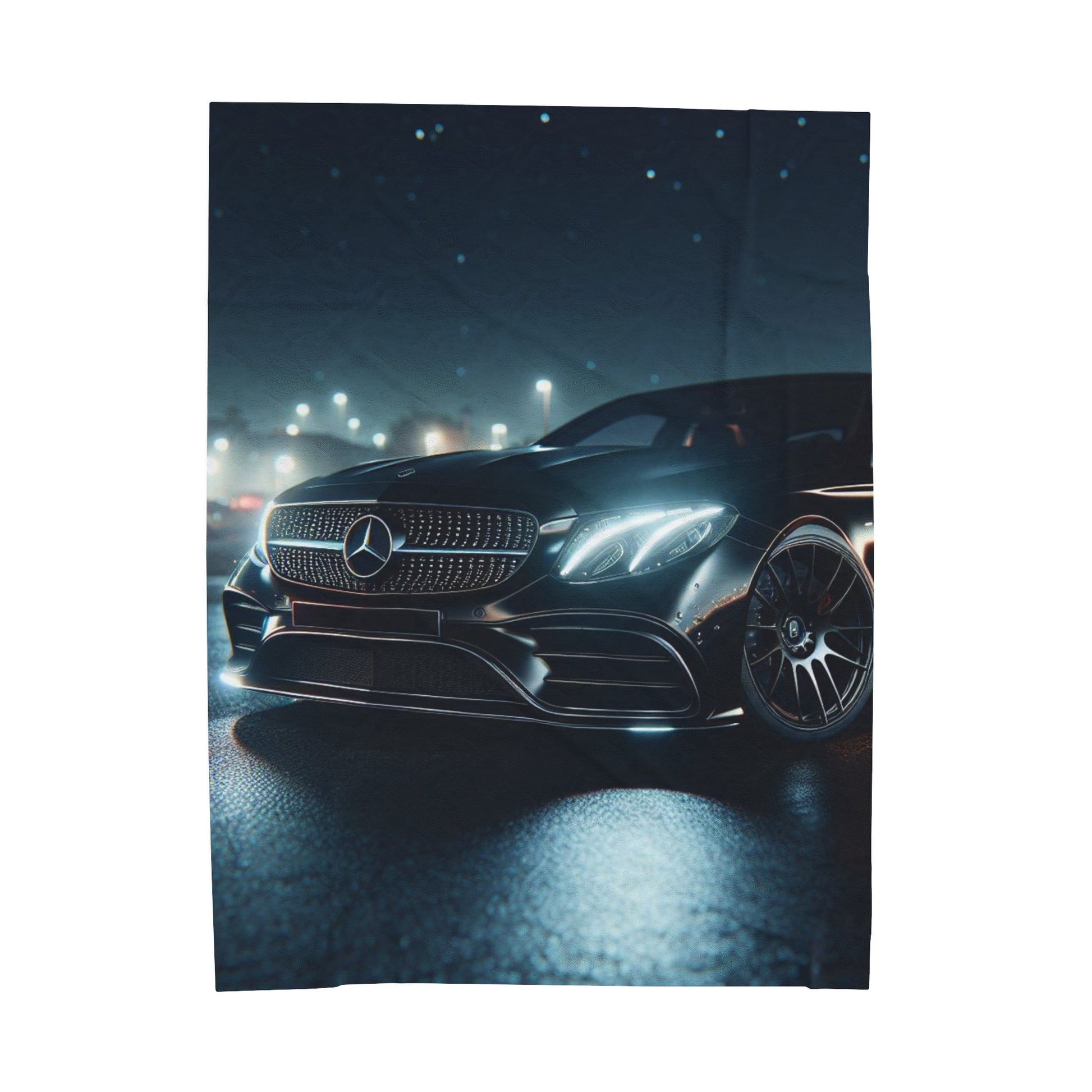 Black Mercedes Plush Blanket All Over Prints Printify 60" × 80"  