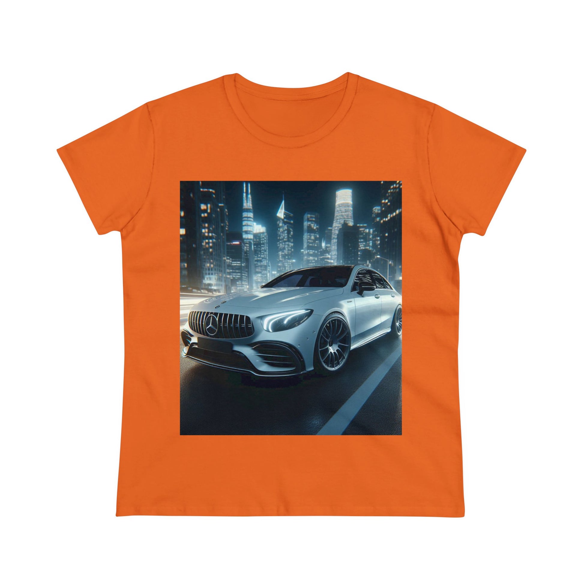 White Mercedes T-Shirt T-Shirt Printify Orange S 