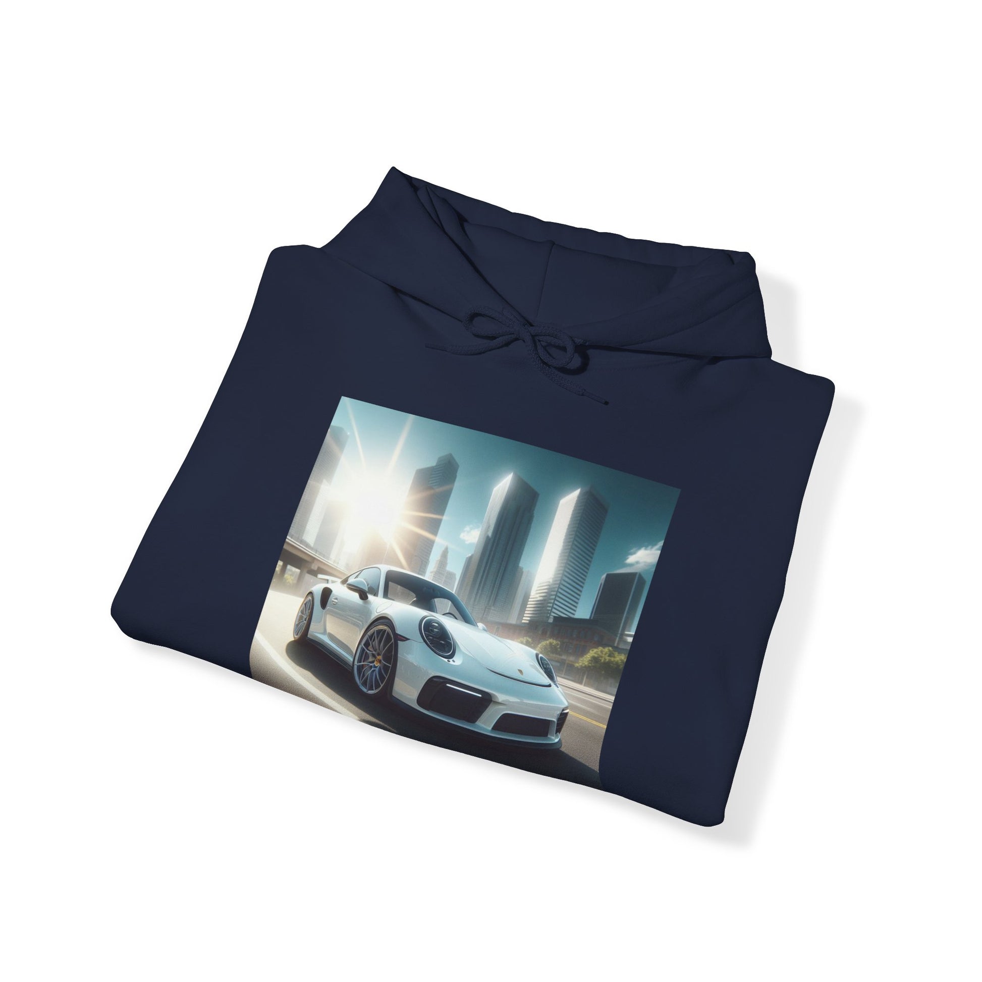 White Porsche Hoodie Hoodie Printify   