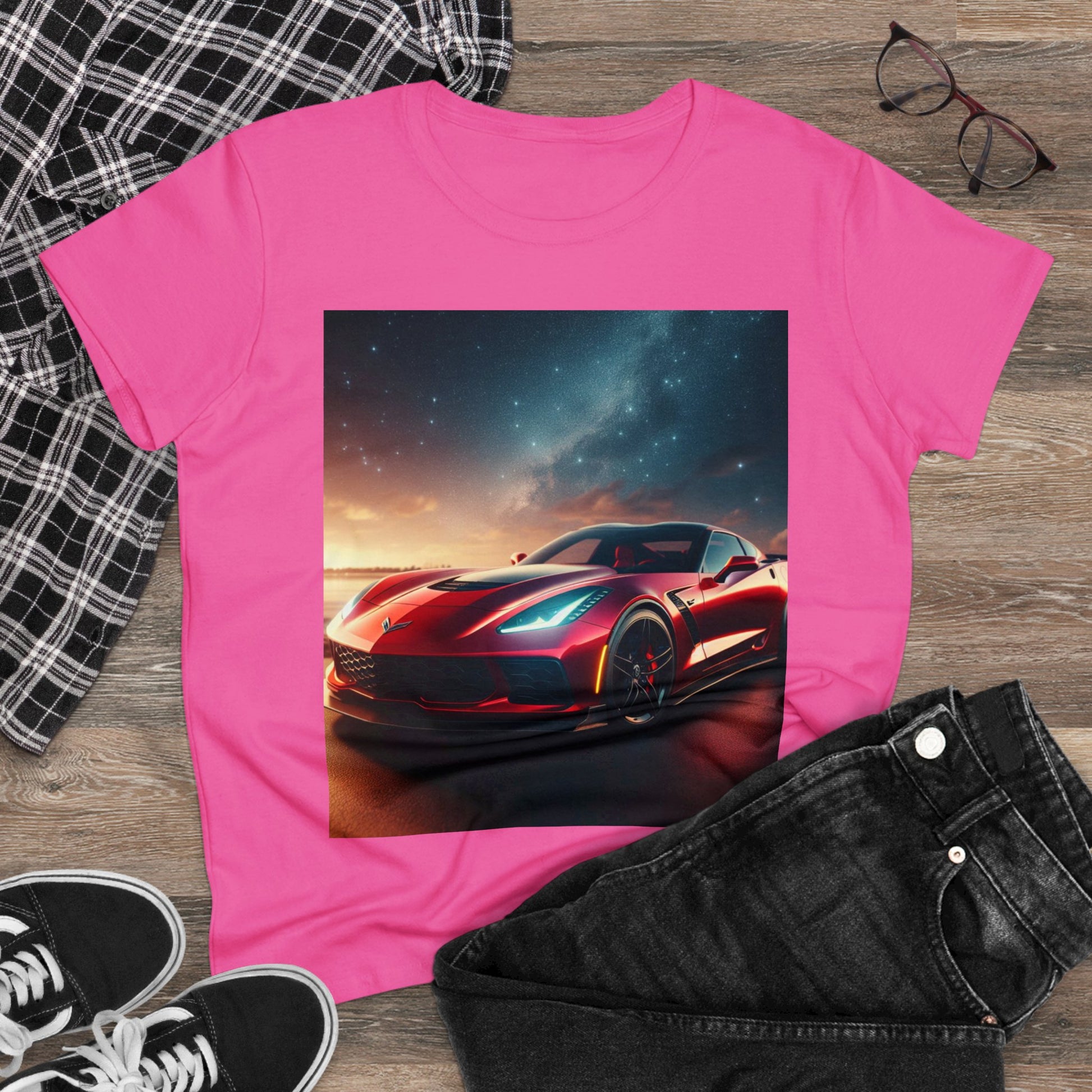 Red Corvette T-Shirt T-Shirt Printify   