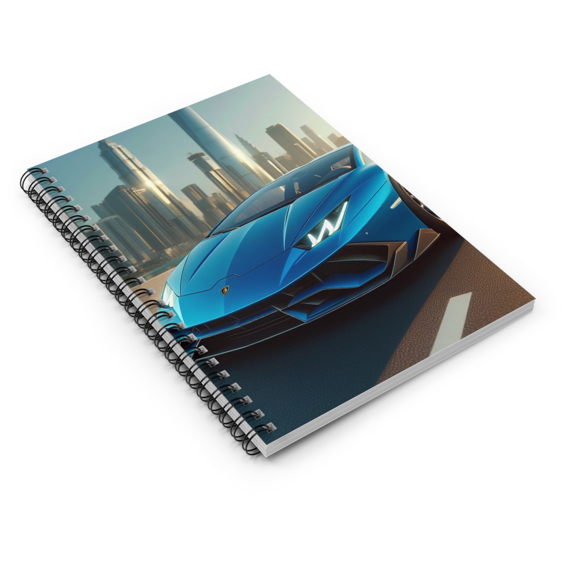 Blue Lamborghini Spiral Notebook Paper products Printify   