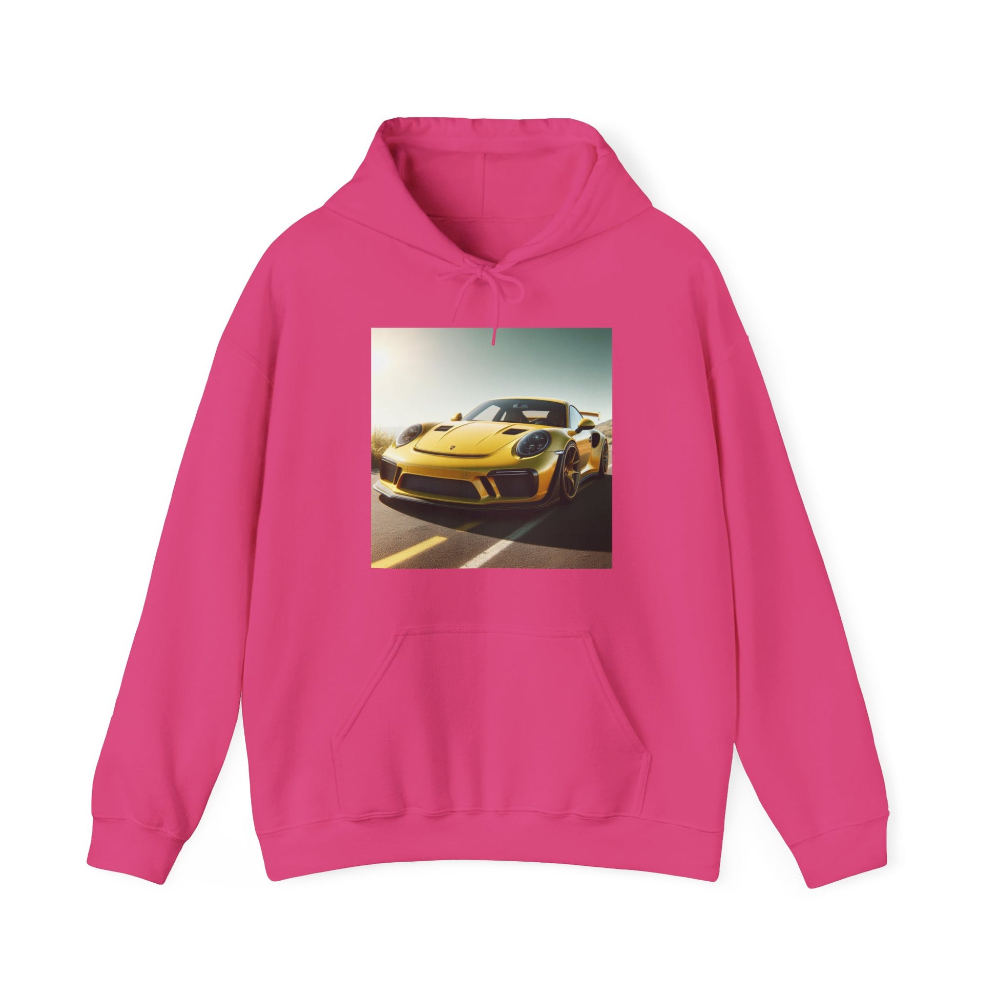 Yellow Porsche Hoodie Hoodie Printify Heliconia S 