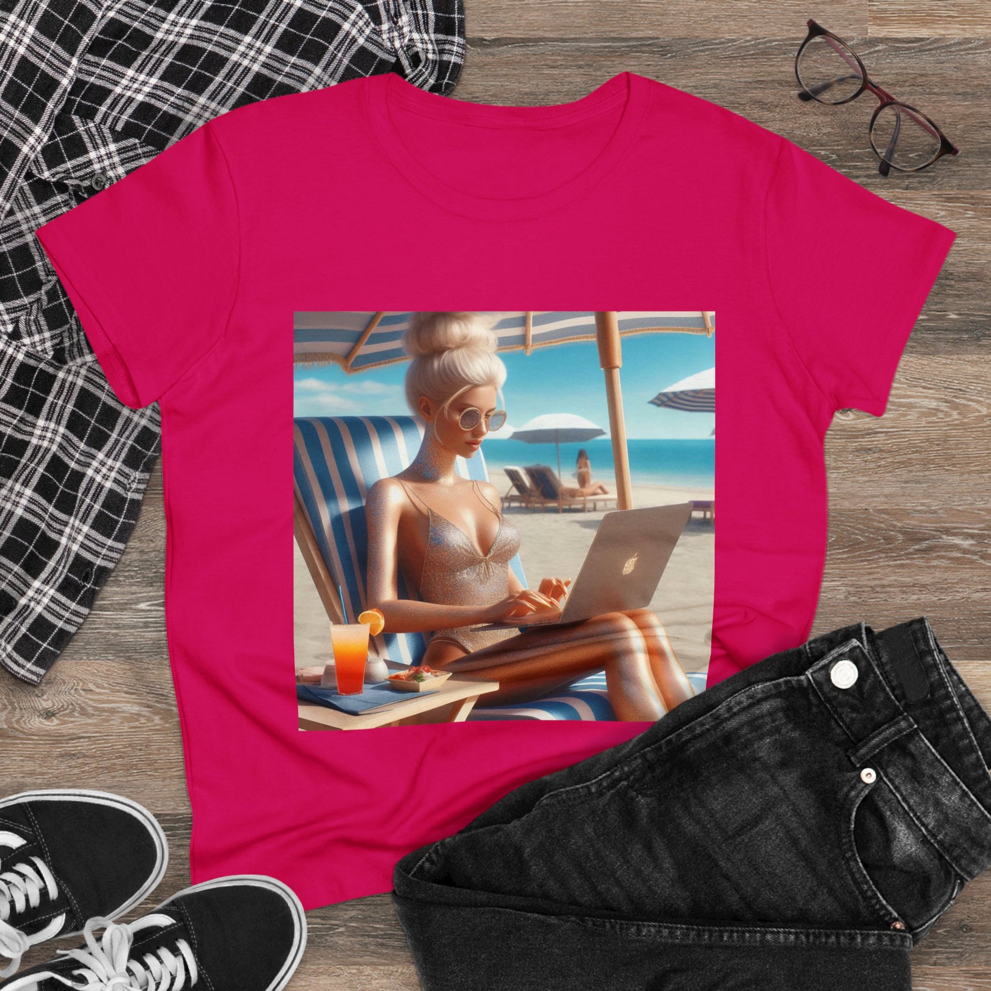 Work Day at the Beach T-Shirt T-Shirt Printify   