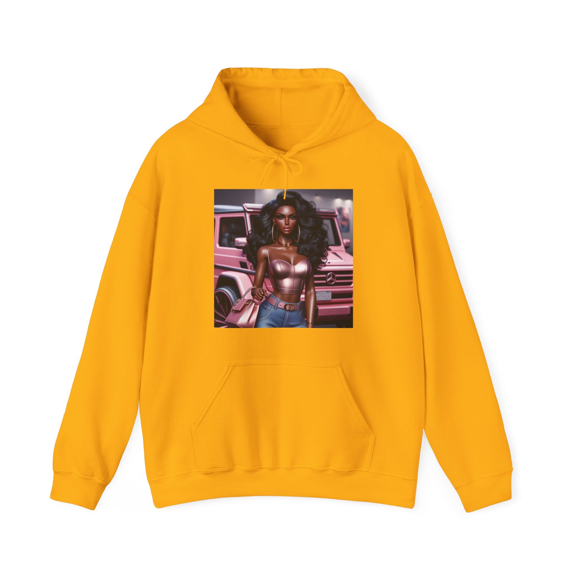 Pink Luxury Hoodie Hoodie Printify Gold S 