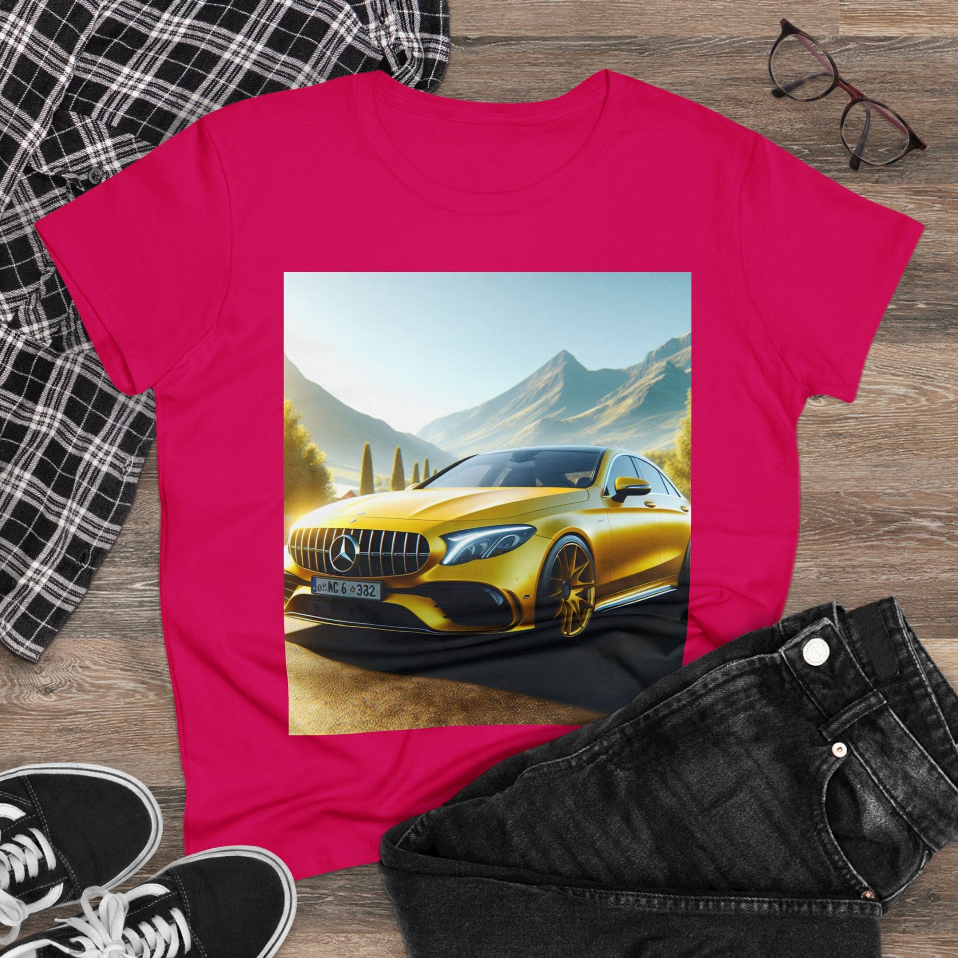 Yellow Mercedes T-Shirt T-Shirt Printify   