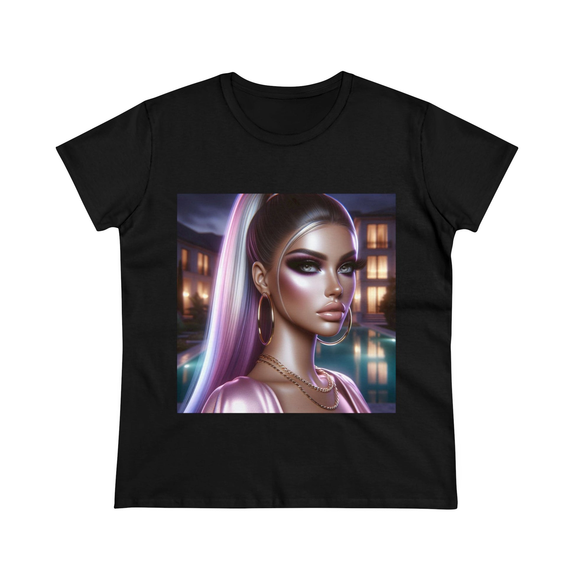 Pink at Night T-Shirt T-Shirt Printify Black S 