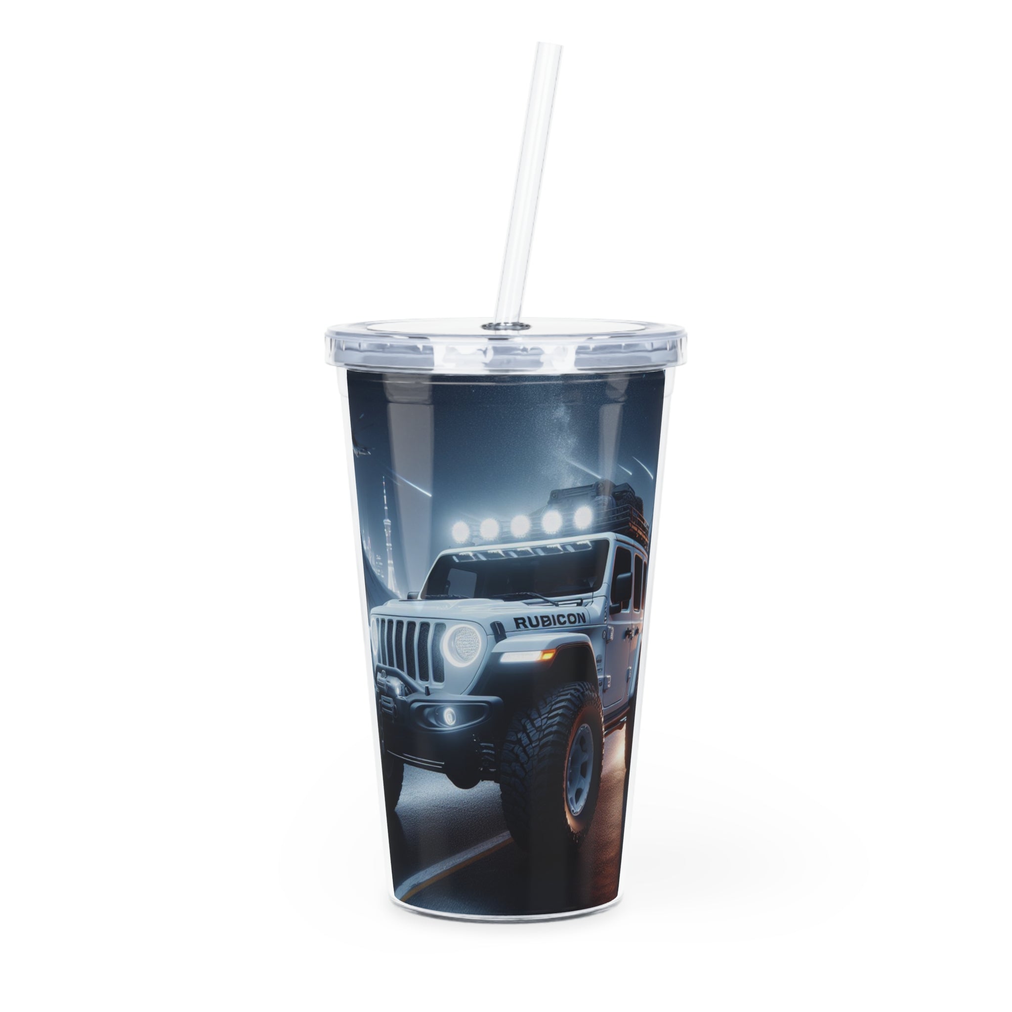 White Rubicon Tumbler with Straw Mug Printify 20oz Transparent 