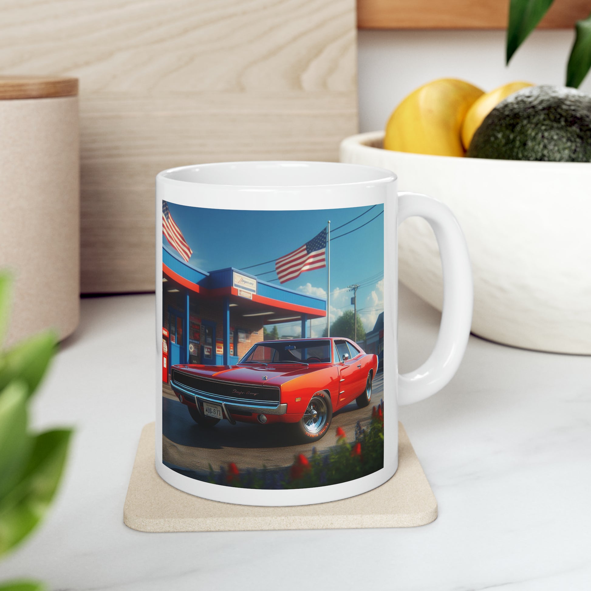 1970 Red Dodge Charger Mug Mug Printify   