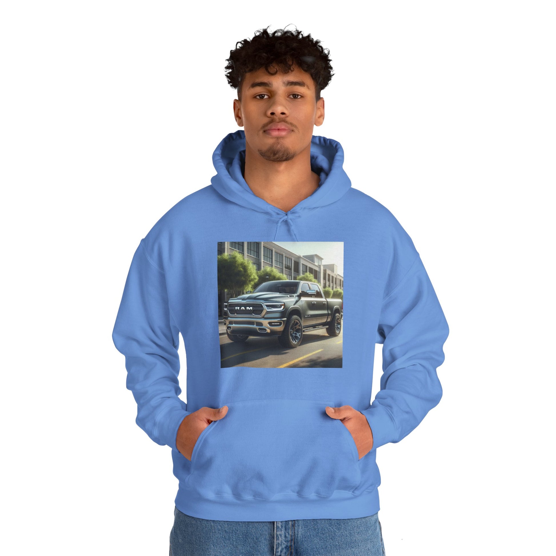 Gray Dodge Ram Hoodie Hoodie Printify   