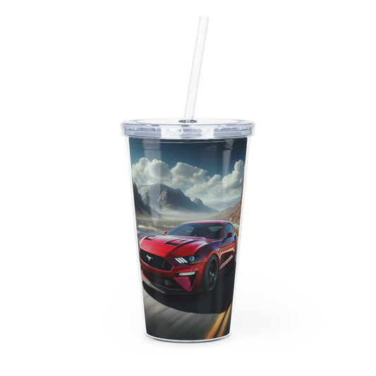 Red Mustang Tumbler with Straw Mug Printify 20oz Transparent 