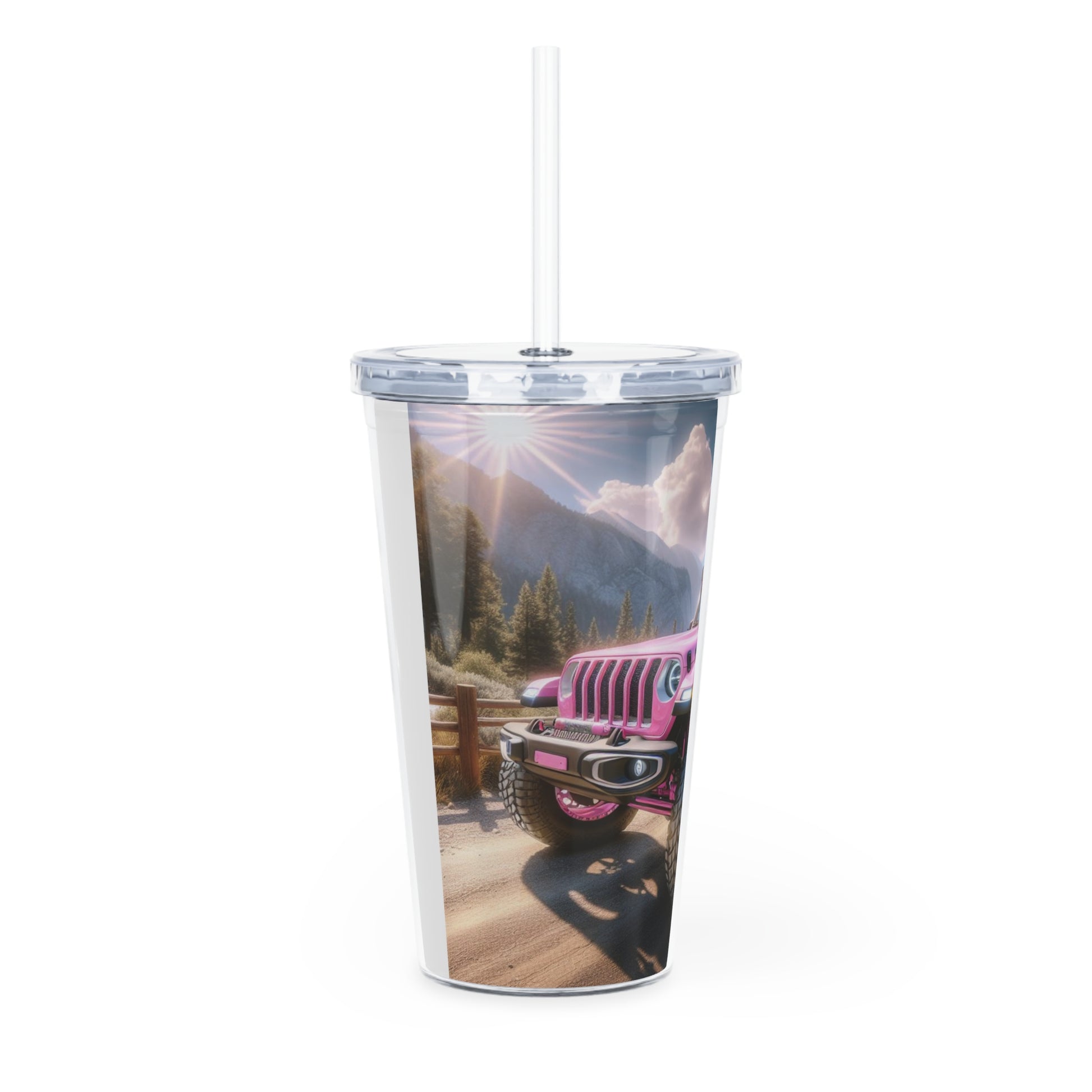 Pink Rubicon Tumbler with Straw Mug Printify   