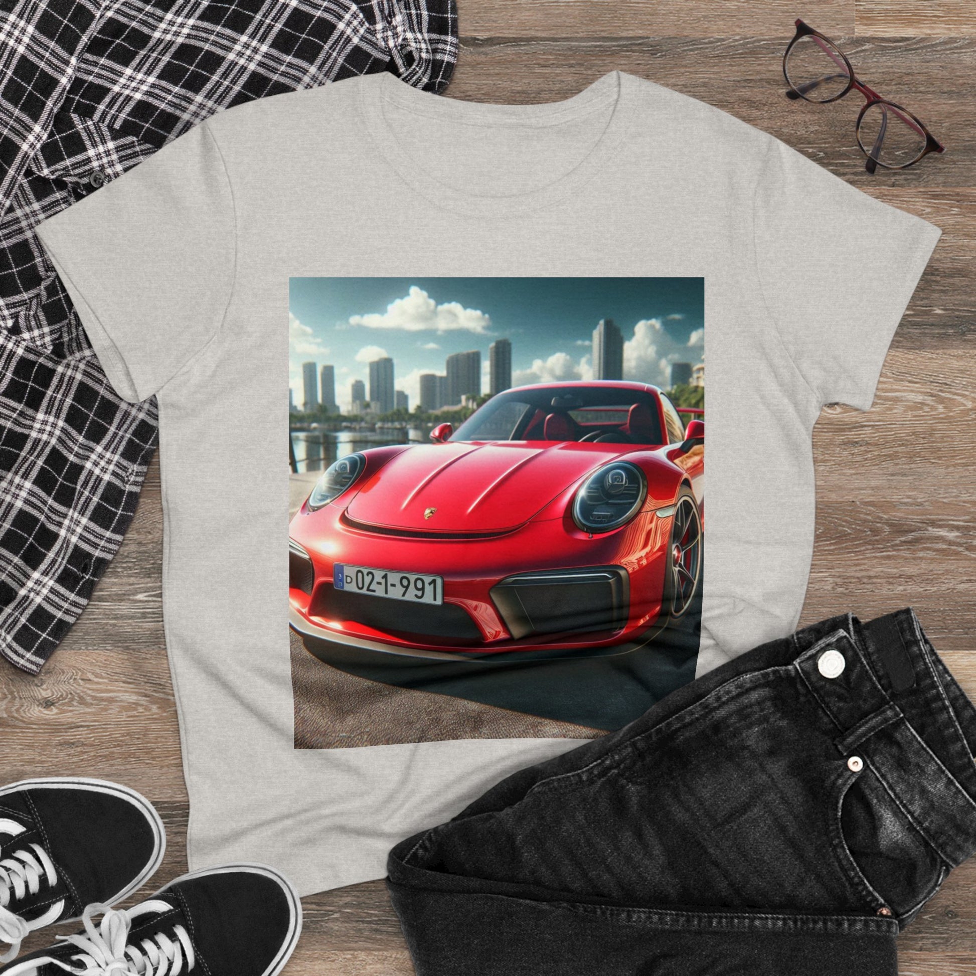 Red Porsche T-Shirt T-Shirt Printify   