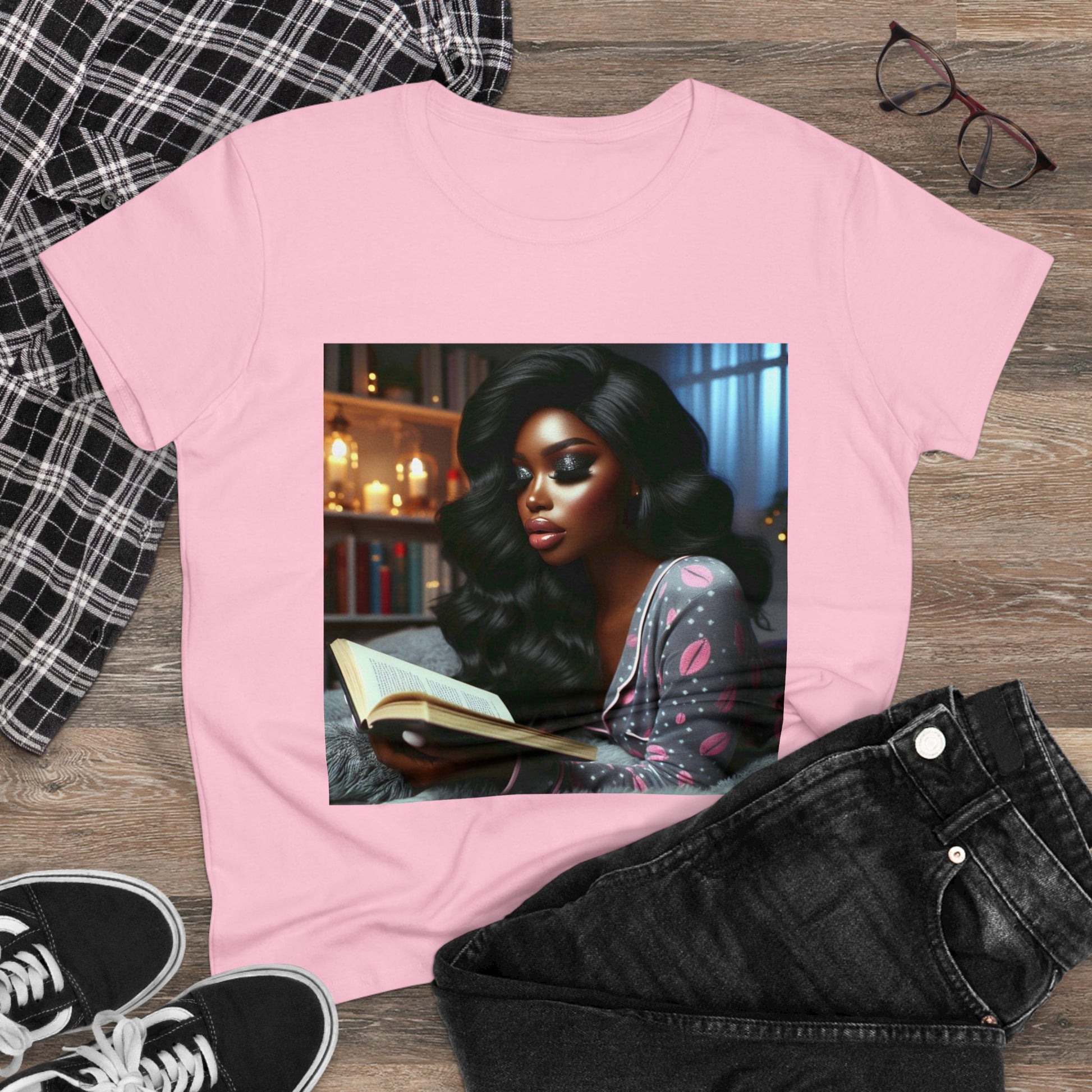 Late Night Book T-Shirt T-Shirt Printify   