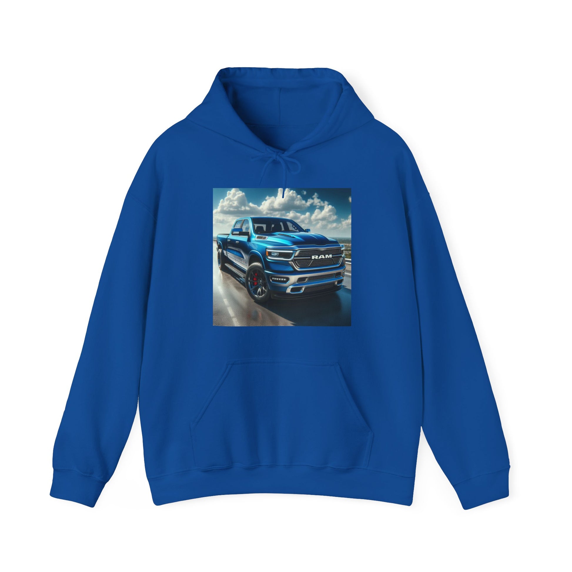 Blue Dodge Ram Hoodie Hoodie Printify Royal S 