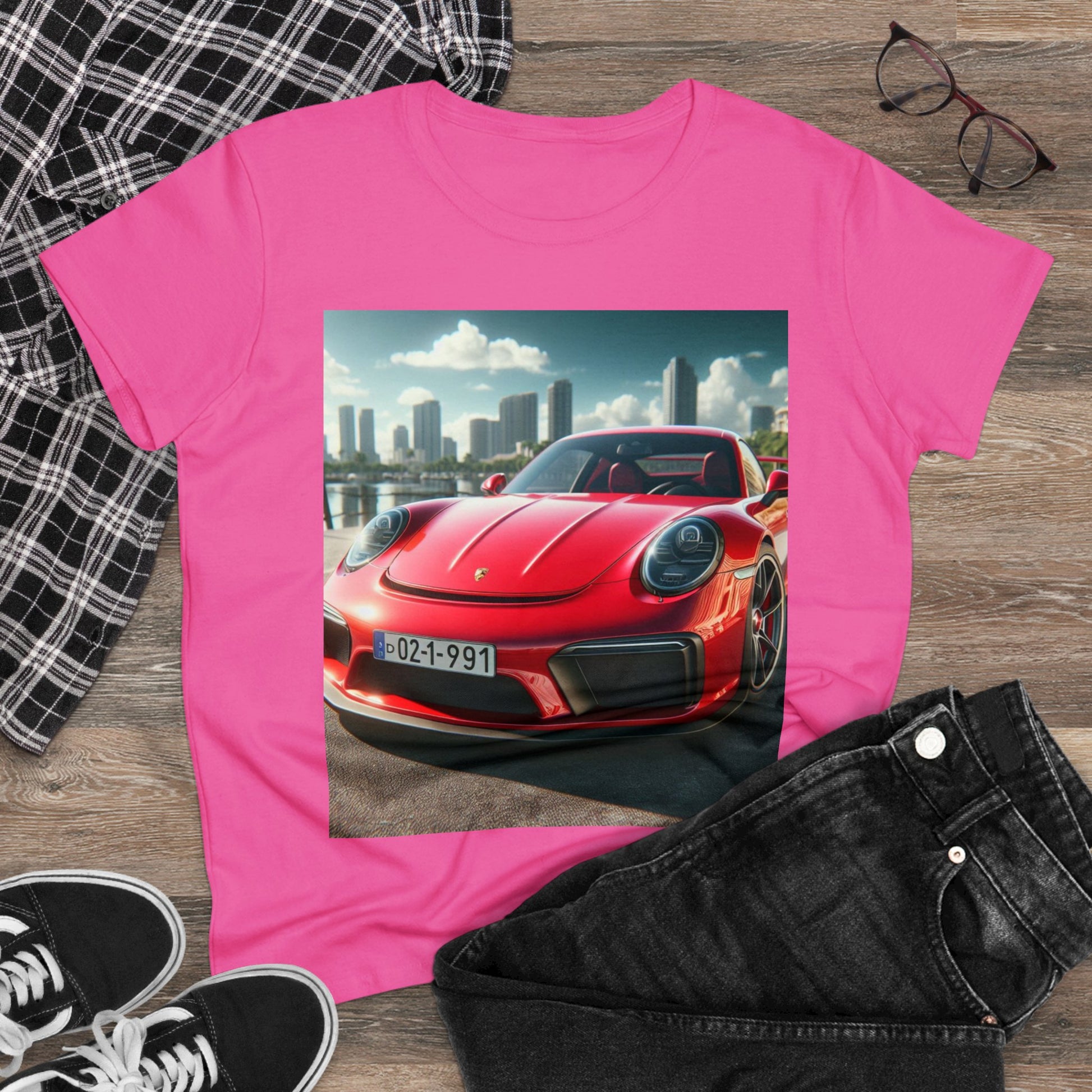 Red Porsche T-Shirt T-Shirt Printify   