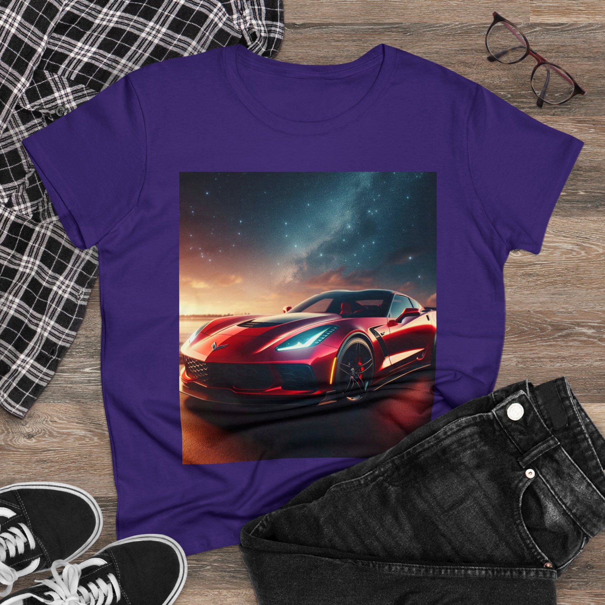 Red Corvette T-Shirt T-Shirt Printify   