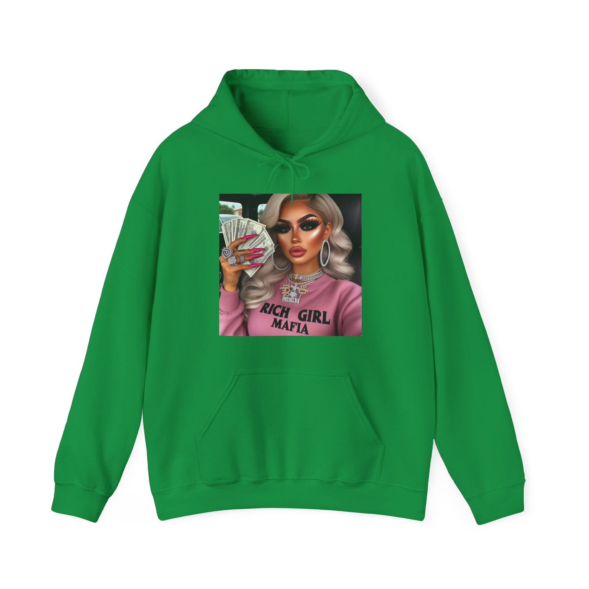 Rich Girl Mafia Hoodie Hoodie Printify Irish Green S 