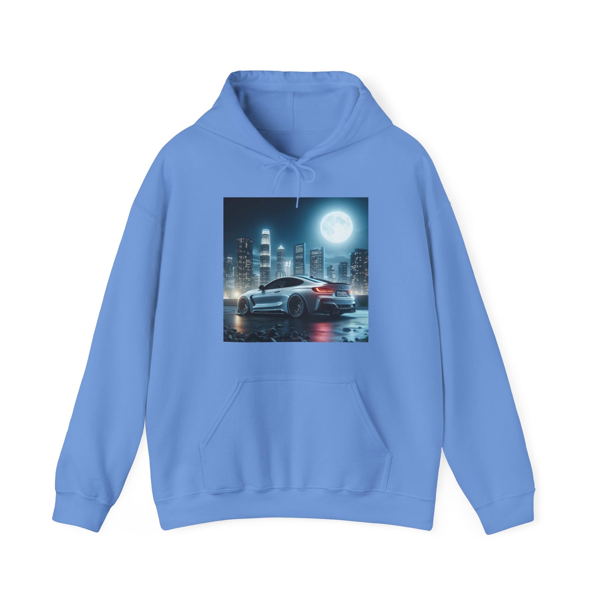 White BMW Hoodie Hoodie Printify Carolina Blue S 