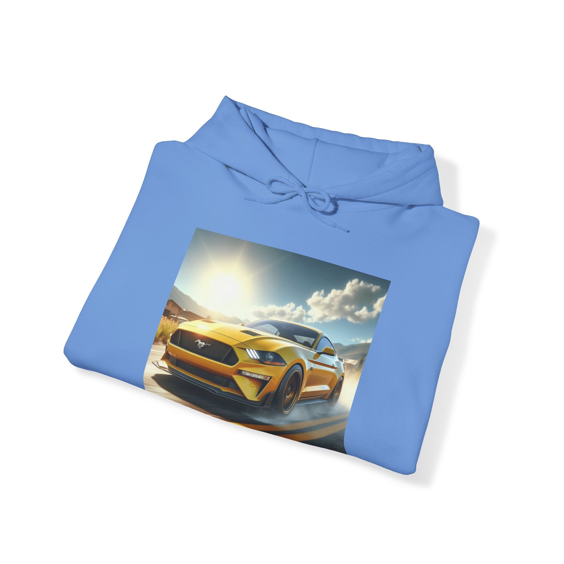 Yellow Mustang Hoodie Hoodie Printify   