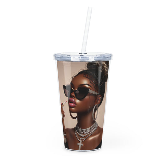 My Lip Gloss is Poppin Tumbler with Straw Mug Printify 20oz Transparent 