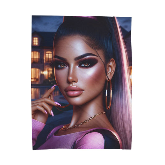 Pink at Night Plush Blanket All Over Prints Printify 60" × 80"  