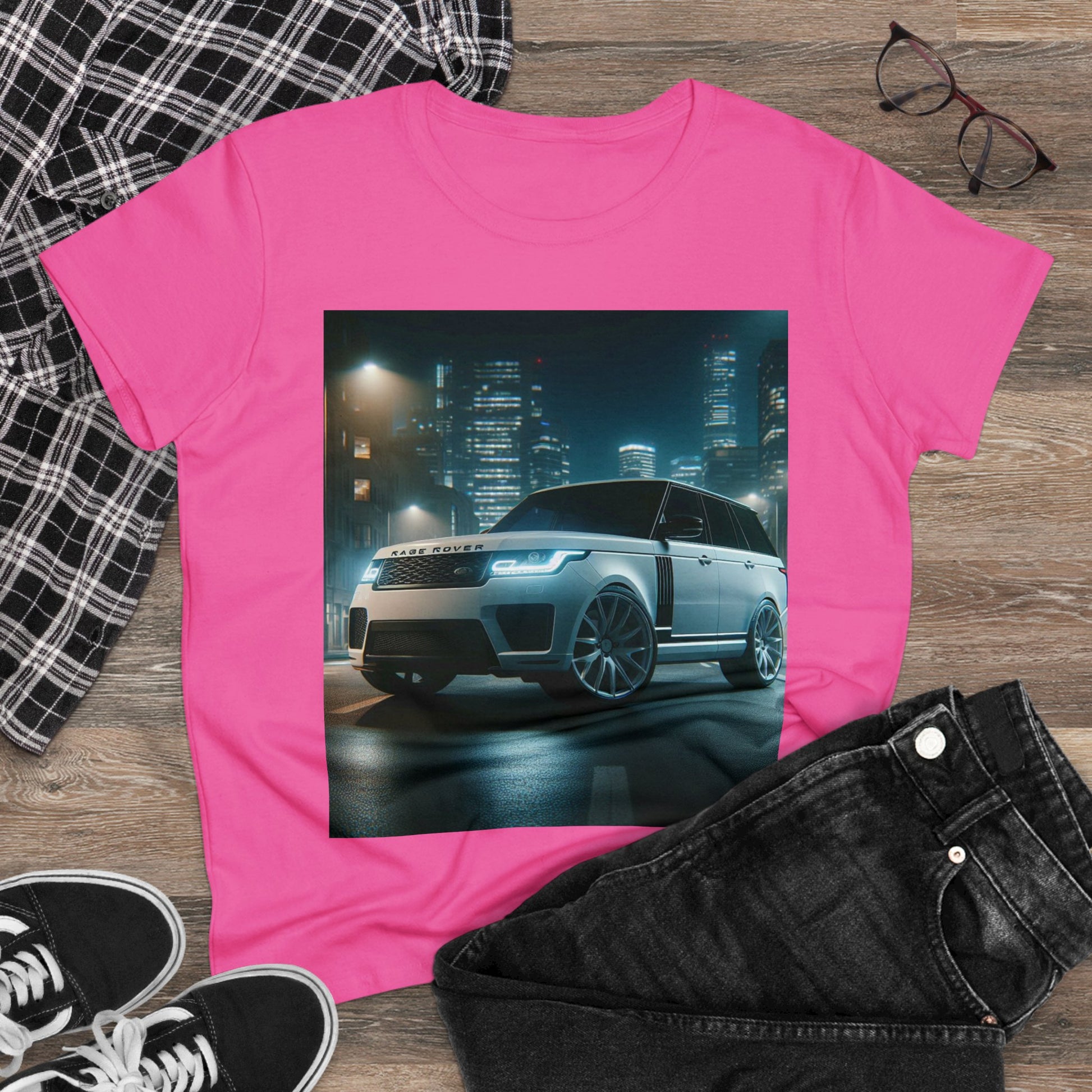 White Range Rover T-Shirt T-Shirt Printify   