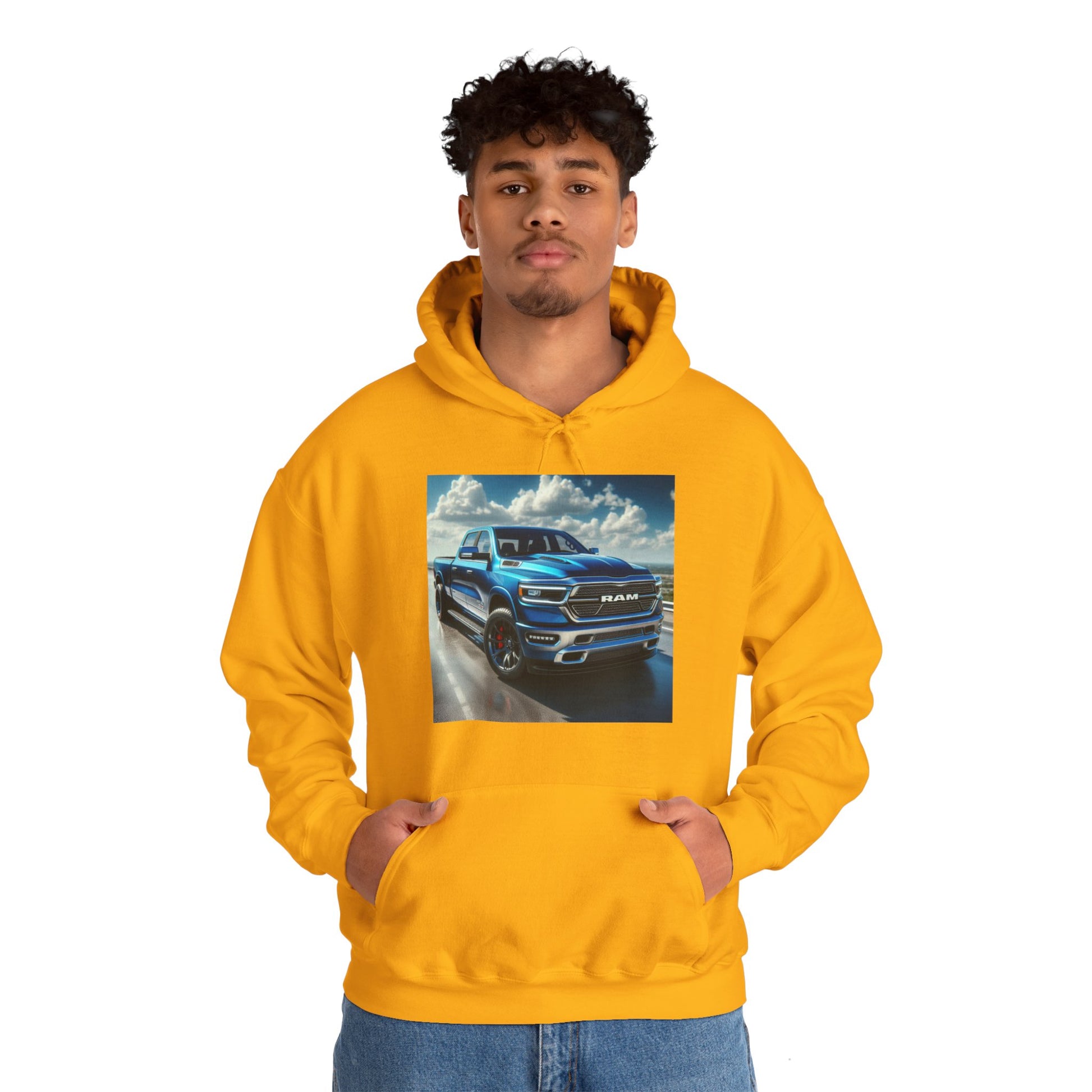 Blue Dodge Ram Hoodie Hoodie Printify   