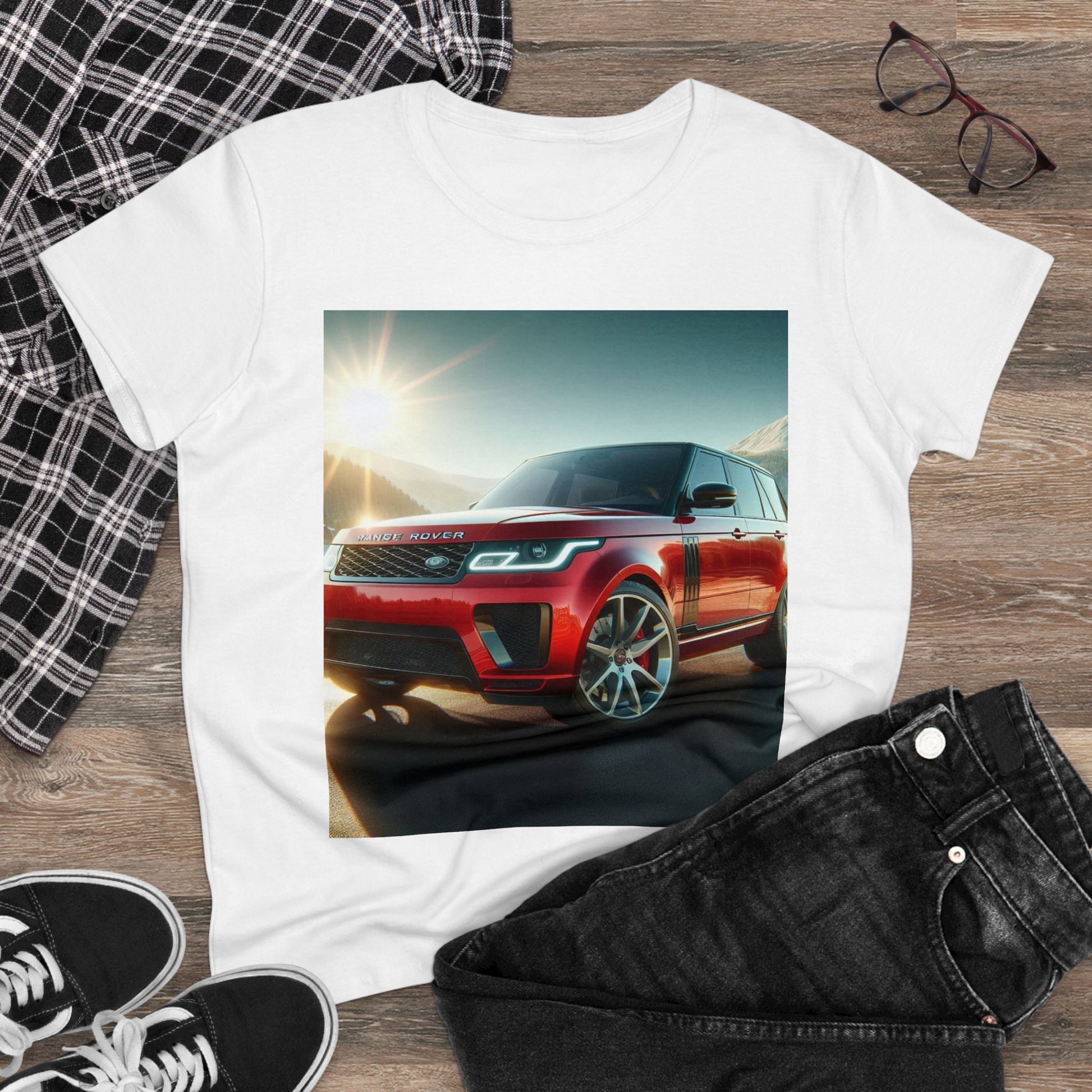 Red Range Rover T-Shirt T-Shirt Printify   