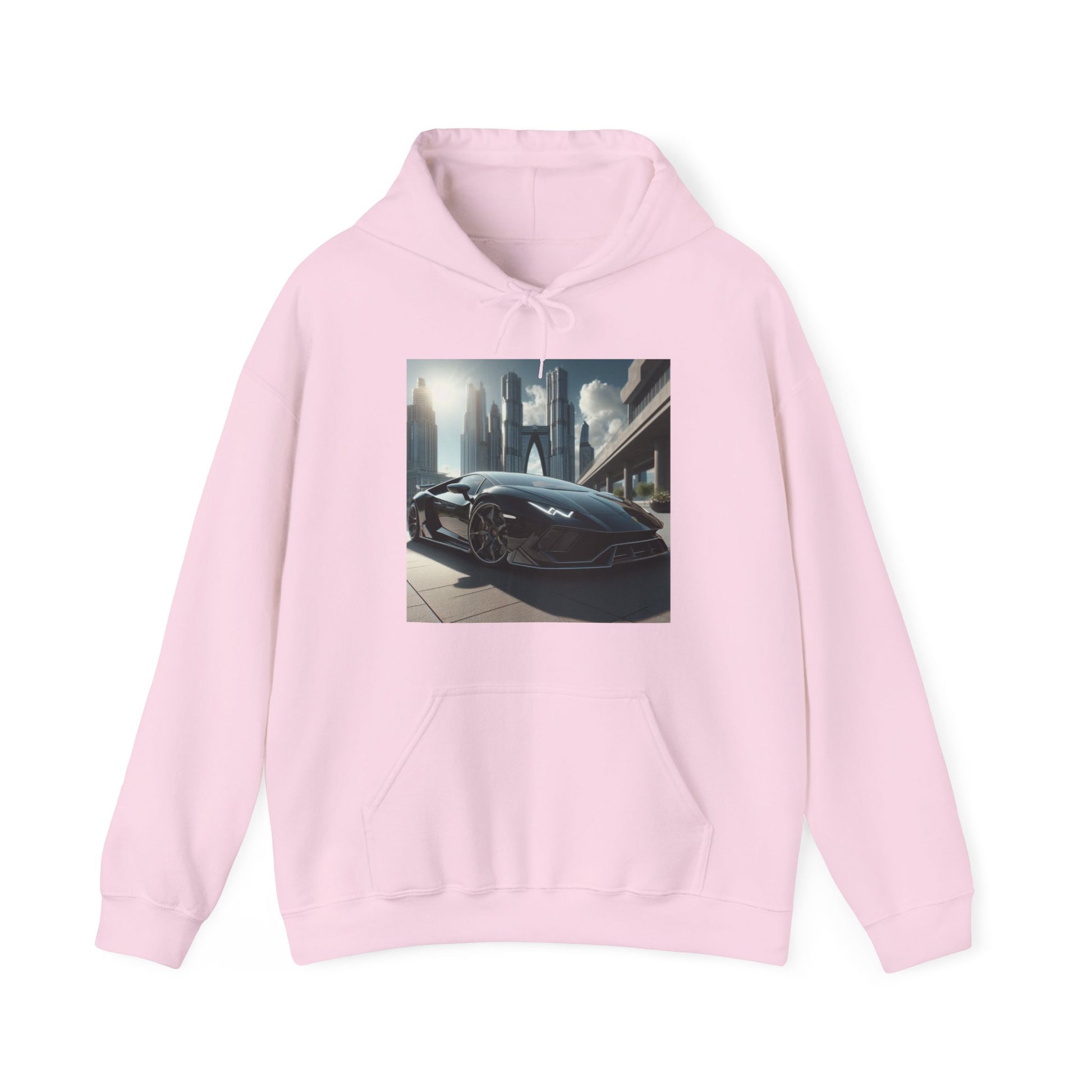 Black Lamborghini Hoodie Hoodie Printify Light Pink S 