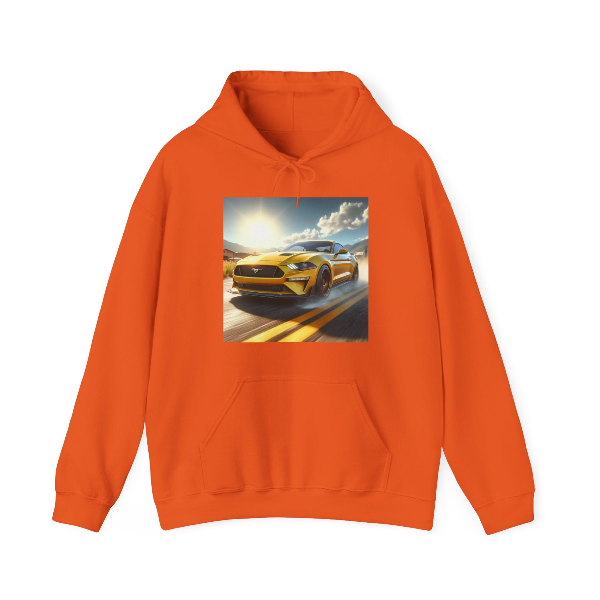 Yellow Mustang Hoodie Hoodie Printify Orange S 