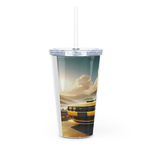 Yellow Challenger Tumbler with Straw Mug Printify   