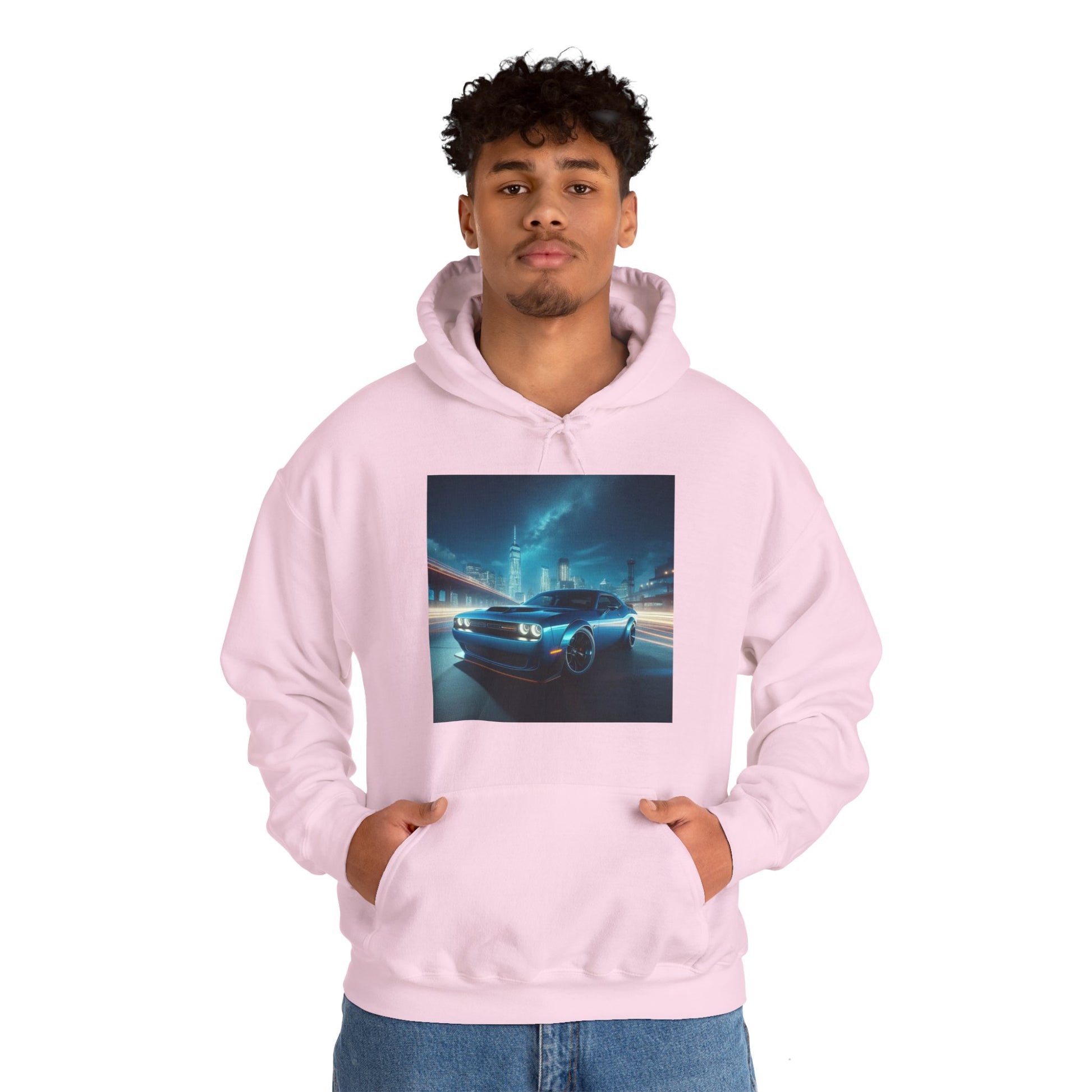 Blue Challenger Hoodie Hoodie Printify   