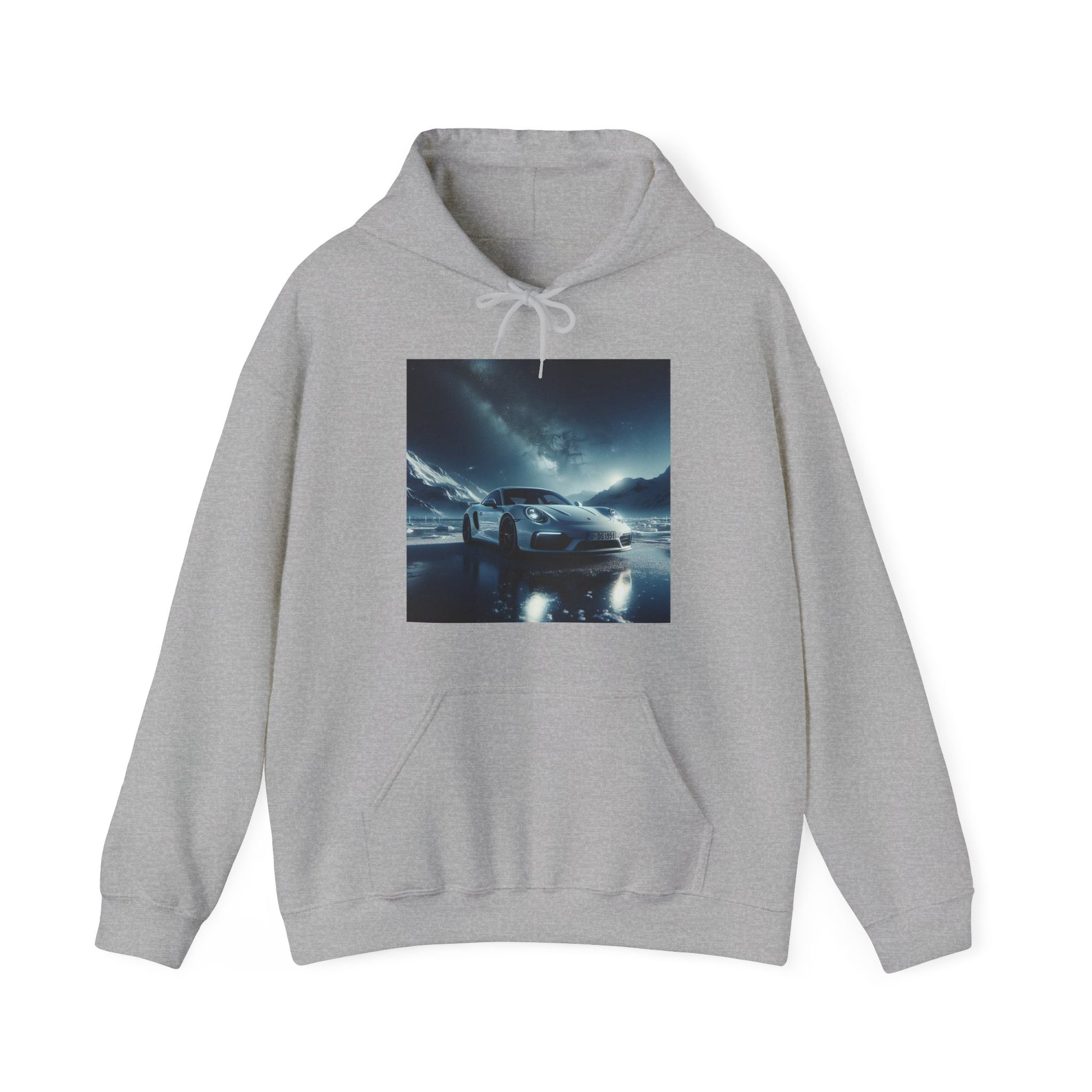 White Porsche Hoodie Hoodie Printify Sport Grey S 