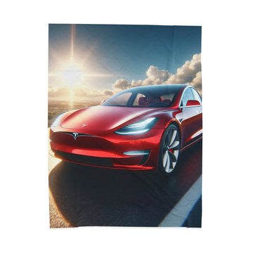 Red Tesla Plush Blanket All Over Prints Printify 60" × 80"  