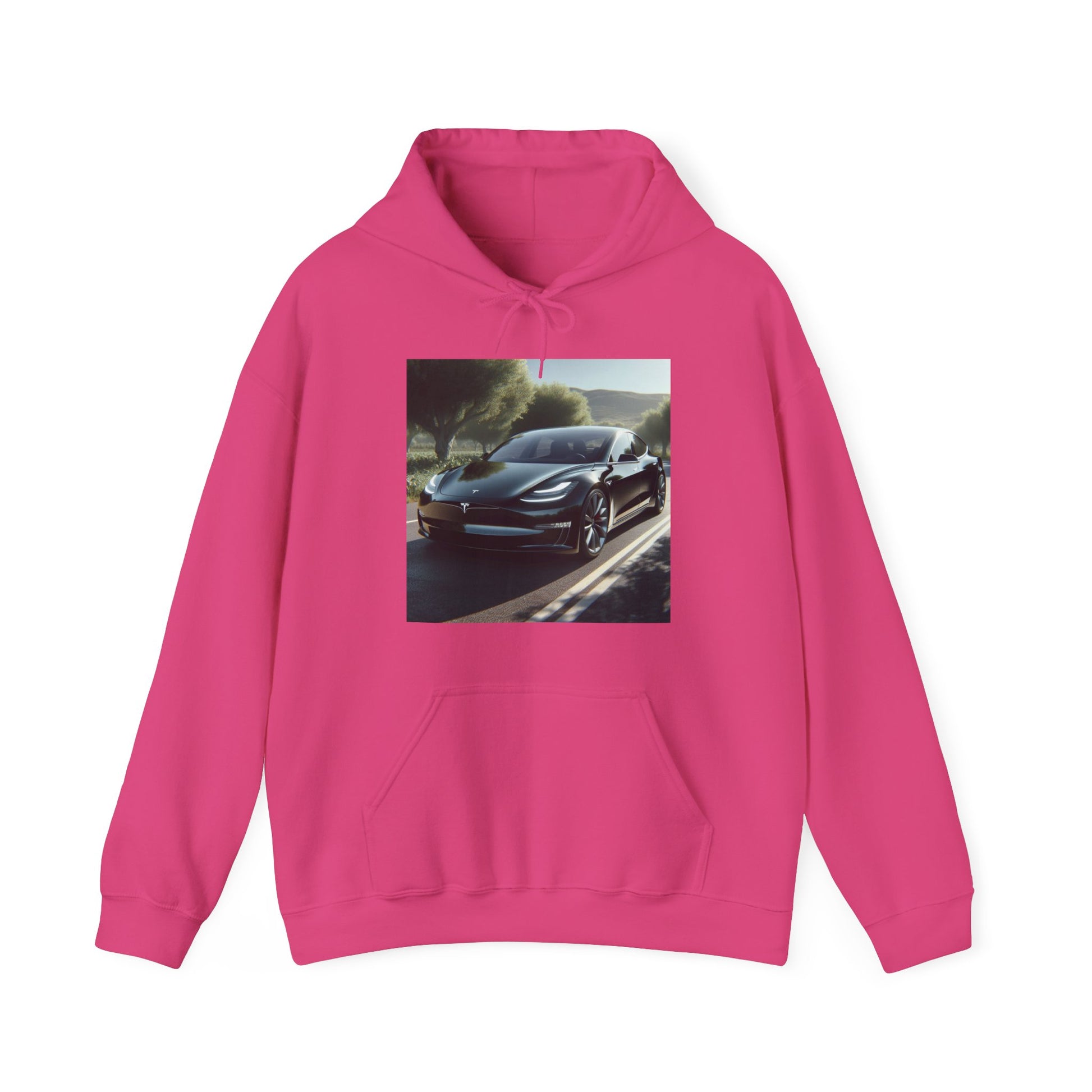 Black Tesla Hoodie Hoodie Printify Heliconia S 