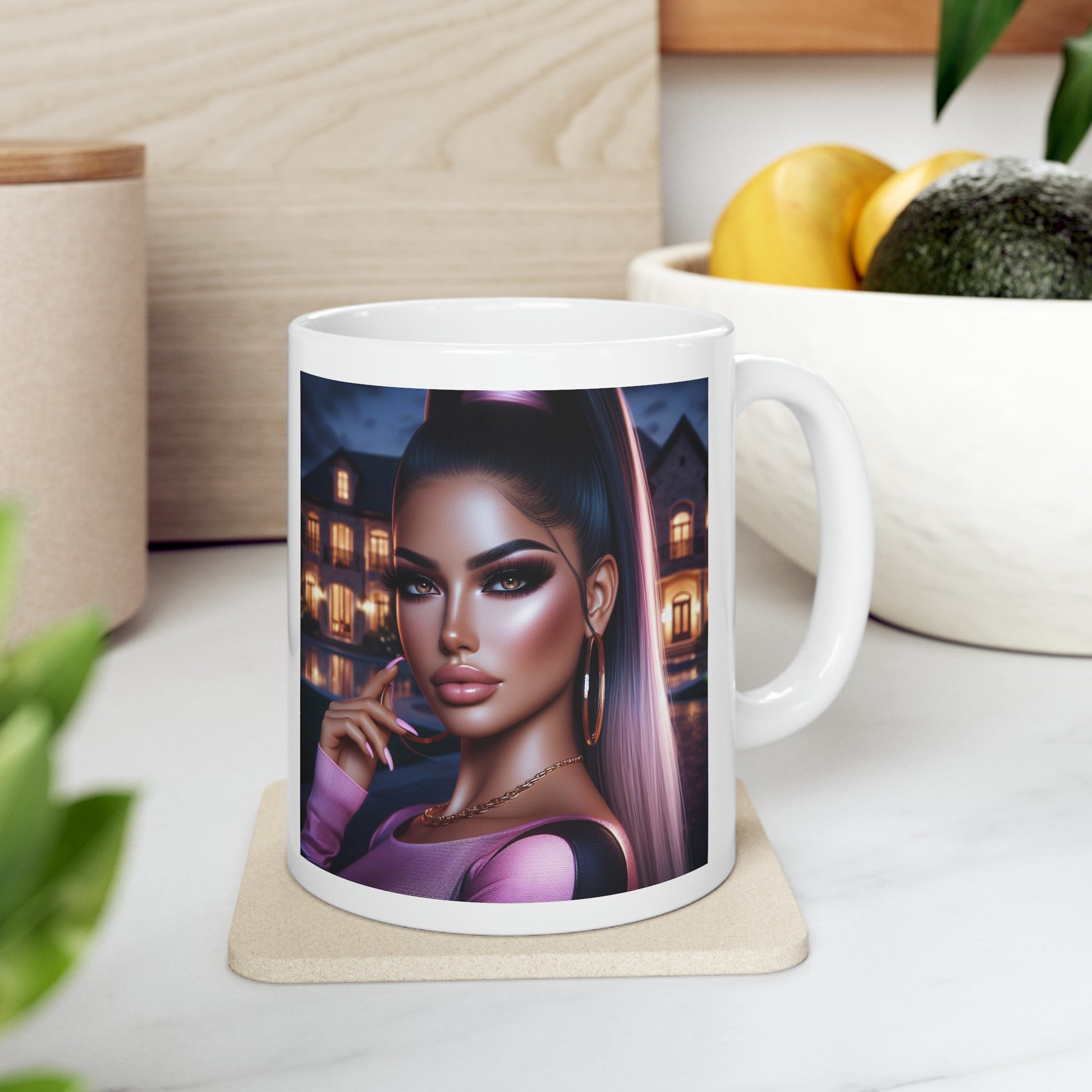 Pink at Night Mug Mug Printify   