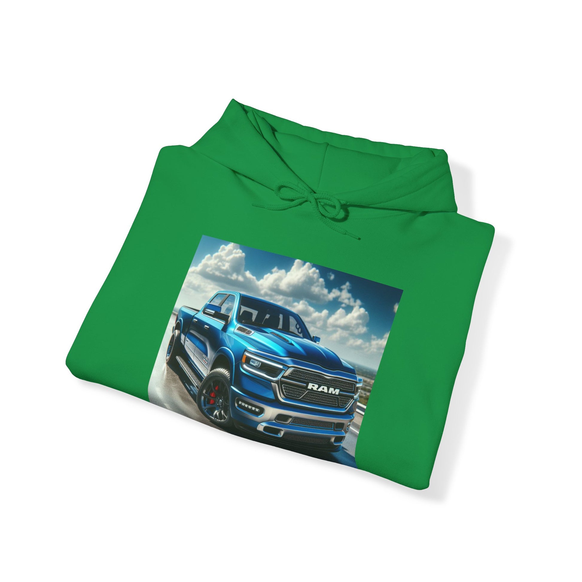 Blue Dodge Ram Hoodie Hoodie Printify   