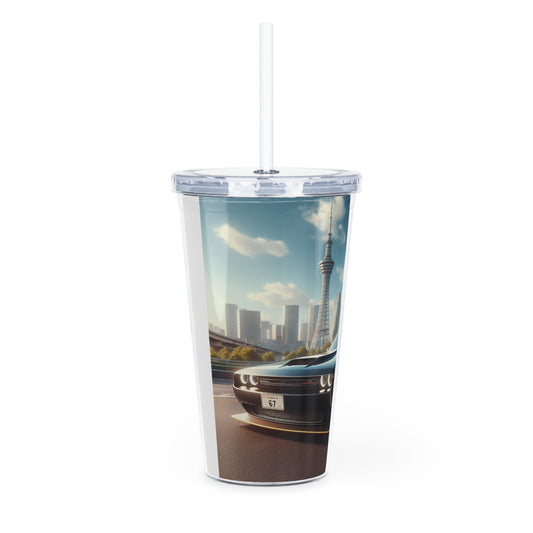 Black Challenger Tumbler with Straw Mug Printify   