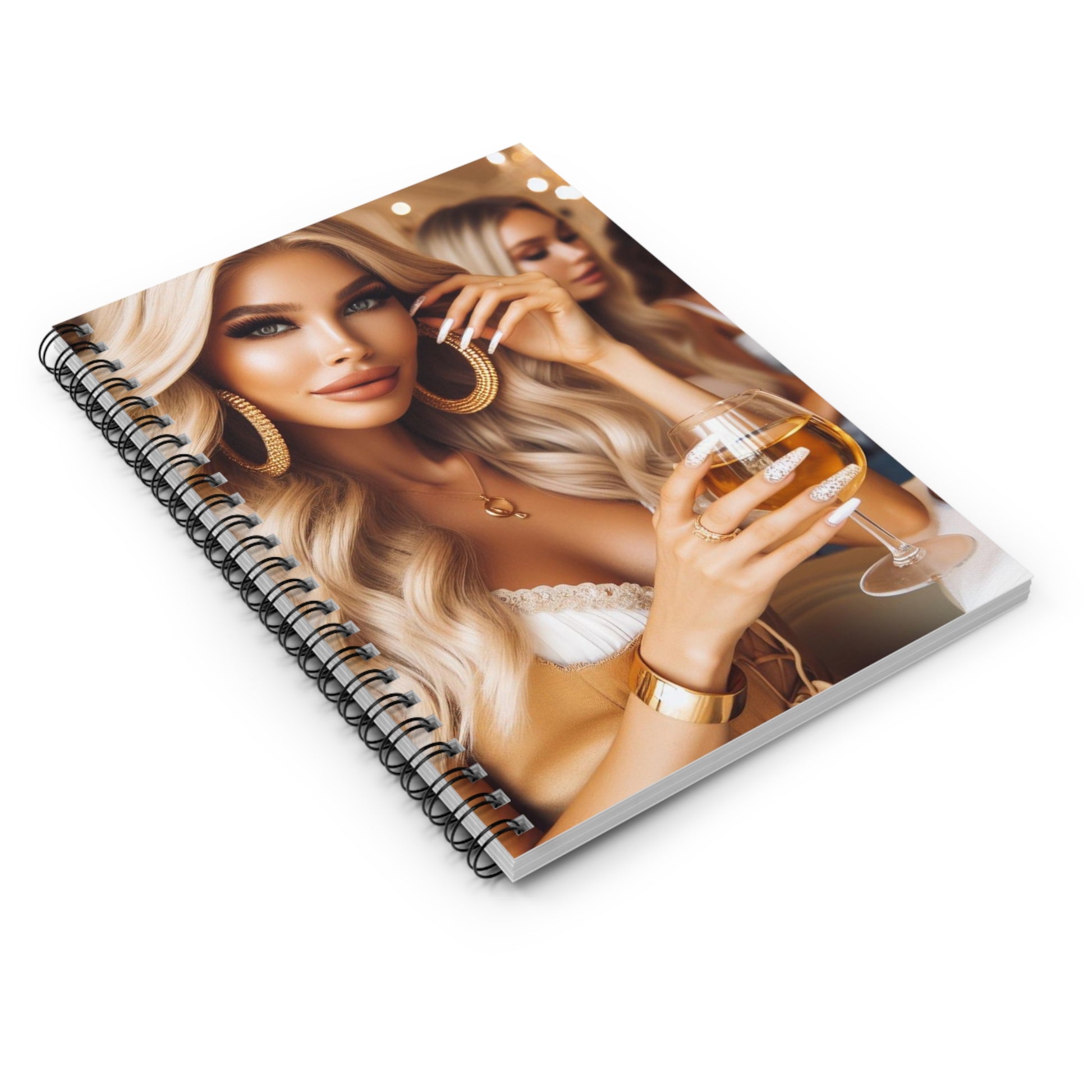 Wine Down Spiral Notebook Paper products Printify   