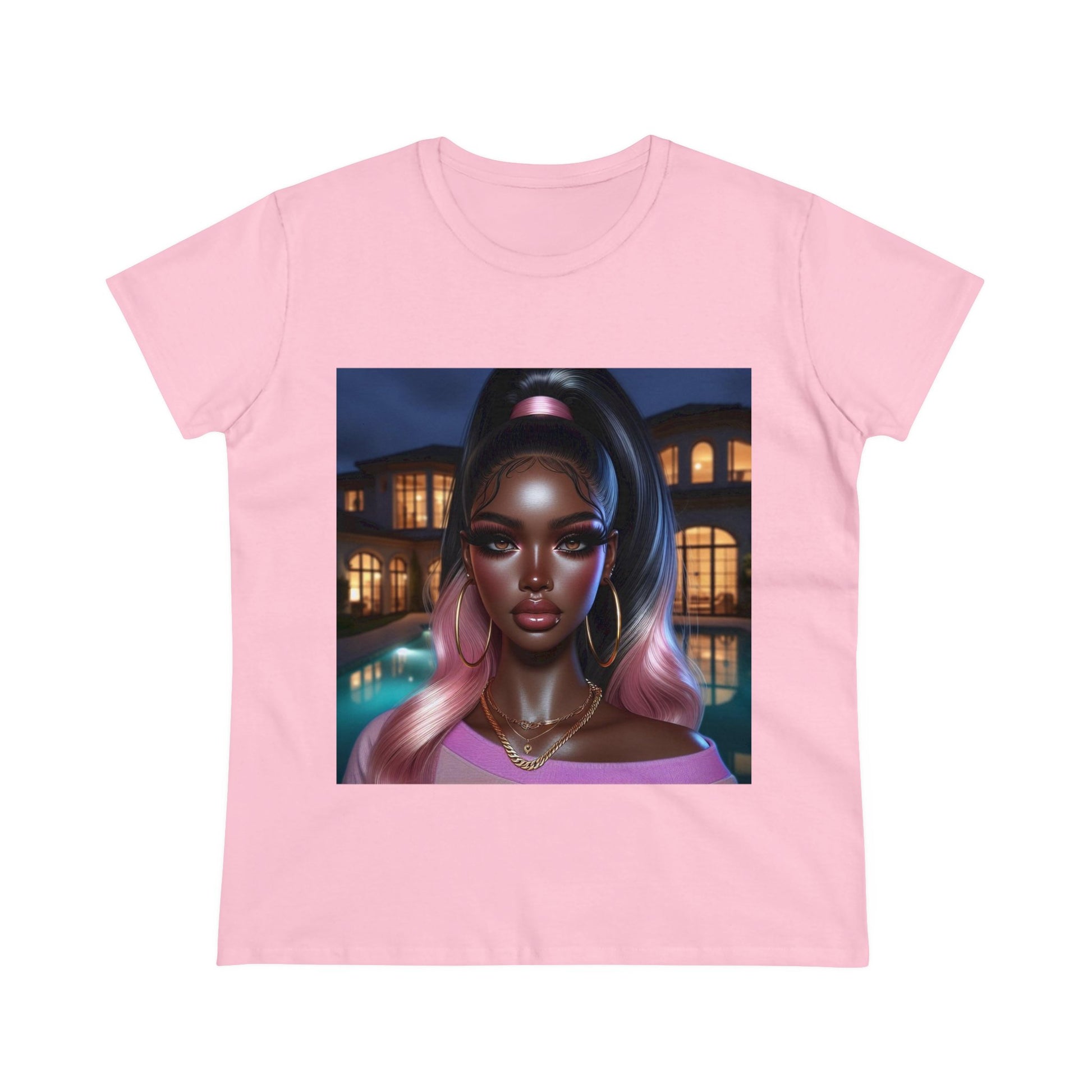 Pink at Night T-Shirt T-Shirt Printify Light Pink S 