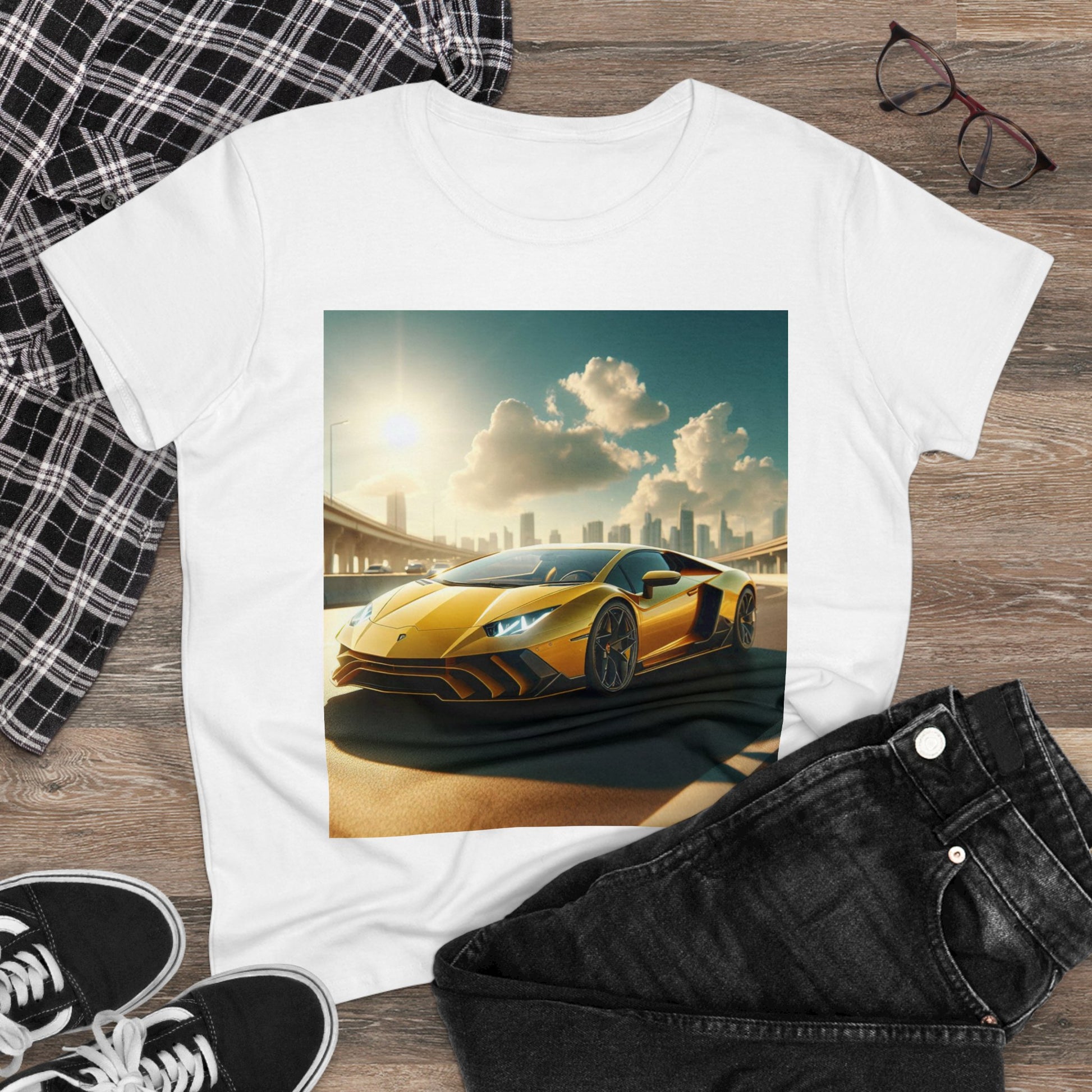 Yellow Lamborghini T-Shirt T-Shirt Printify   